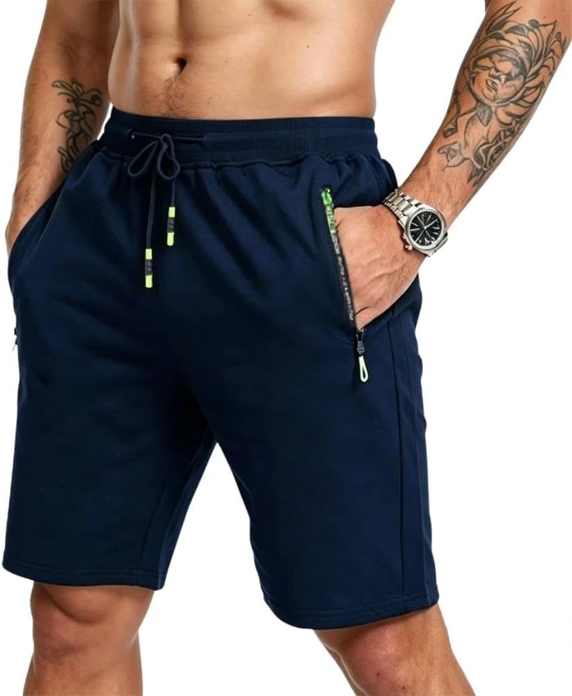 Detalle de ZOXOZ Mens Shorts Summer Sports Cotton with Zip Pockets Elasticated Waist