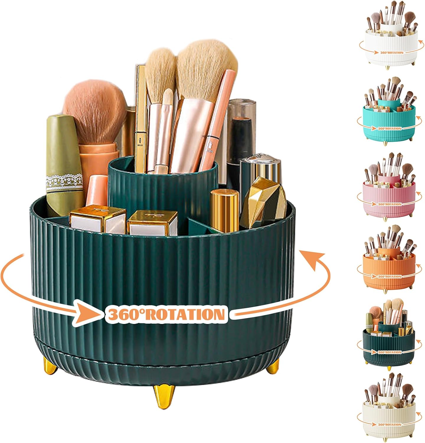 Detalle de 360° Drehbare Make up Organizer Grün