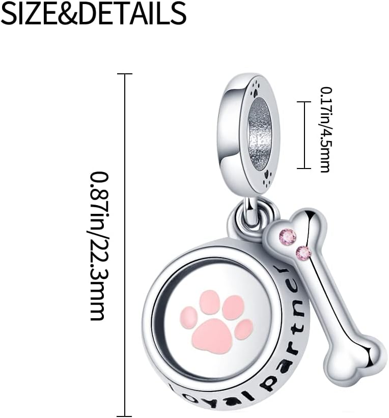 Thumbnail 5 de Pandach Damen Charm-Anhänger aus 925 Sterling Silber mit Zirkonia – kompatibel mit europäischen Charm-Armbändern und Ketten