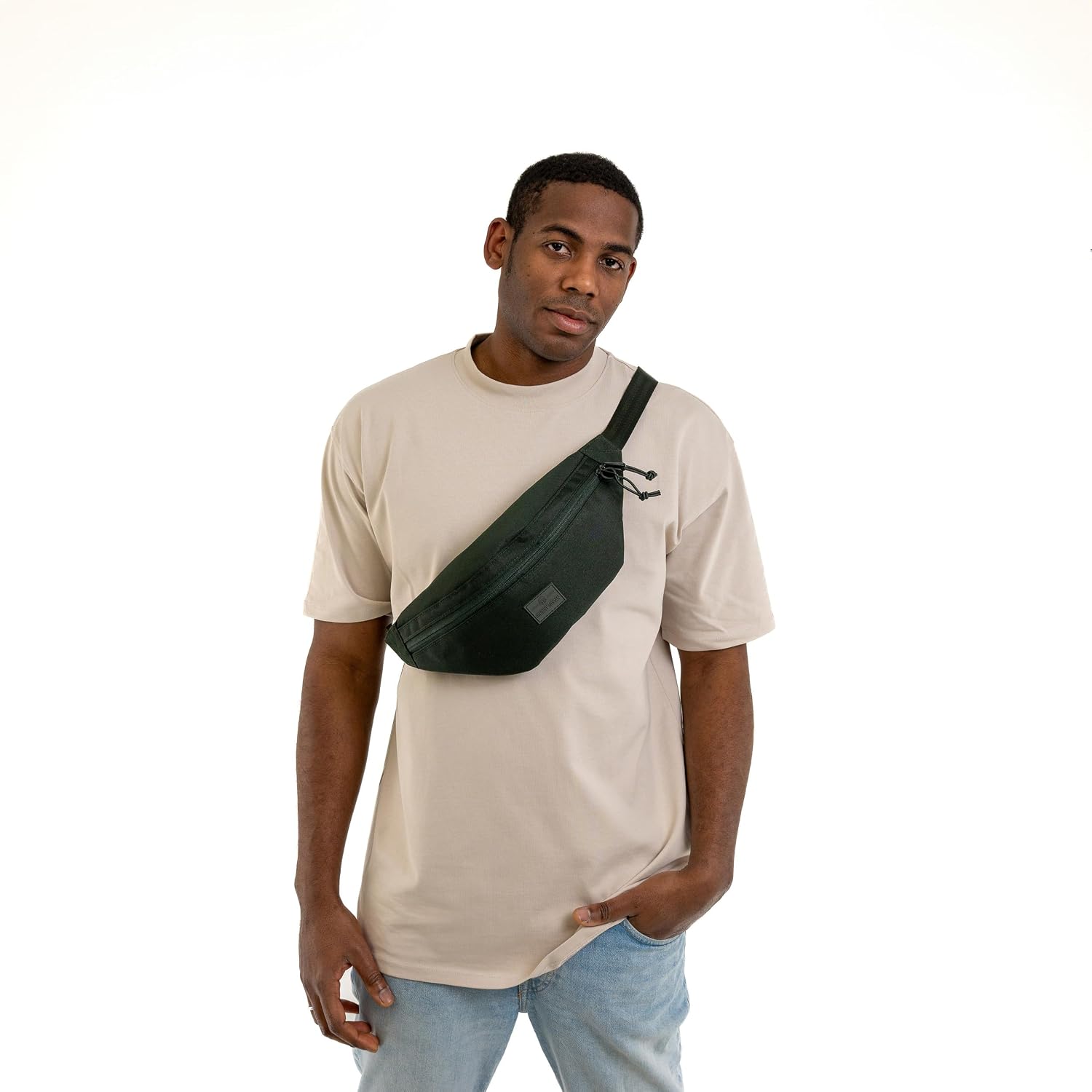 Thumbnail 6 de Marsupio Johnny Urban Erik Large verde scuro idrorepellente unisex (3 litri) con cintura e tracolla