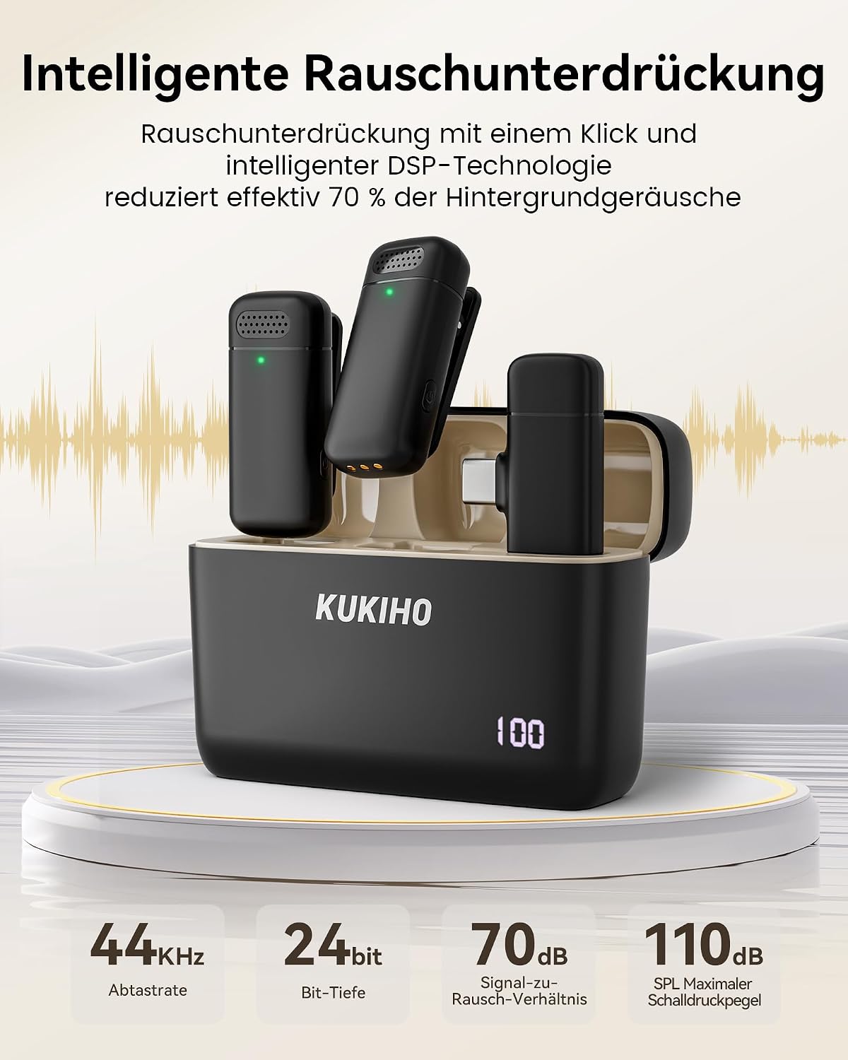 Thumbnail 6 de KUKIHO Kabelloses Lavalier Mikrofon 36h Akku