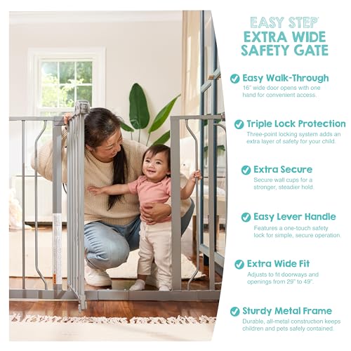Detalle de Regalo Safety Extra Wide Baby Gate for Doorways & Bottom of Stairs (Platinum)