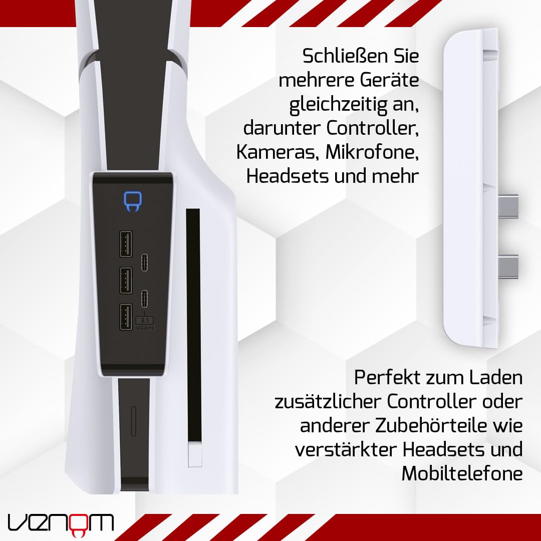 Detalle 2 de PS5 Slim USB-Hub mit 5 Ports
