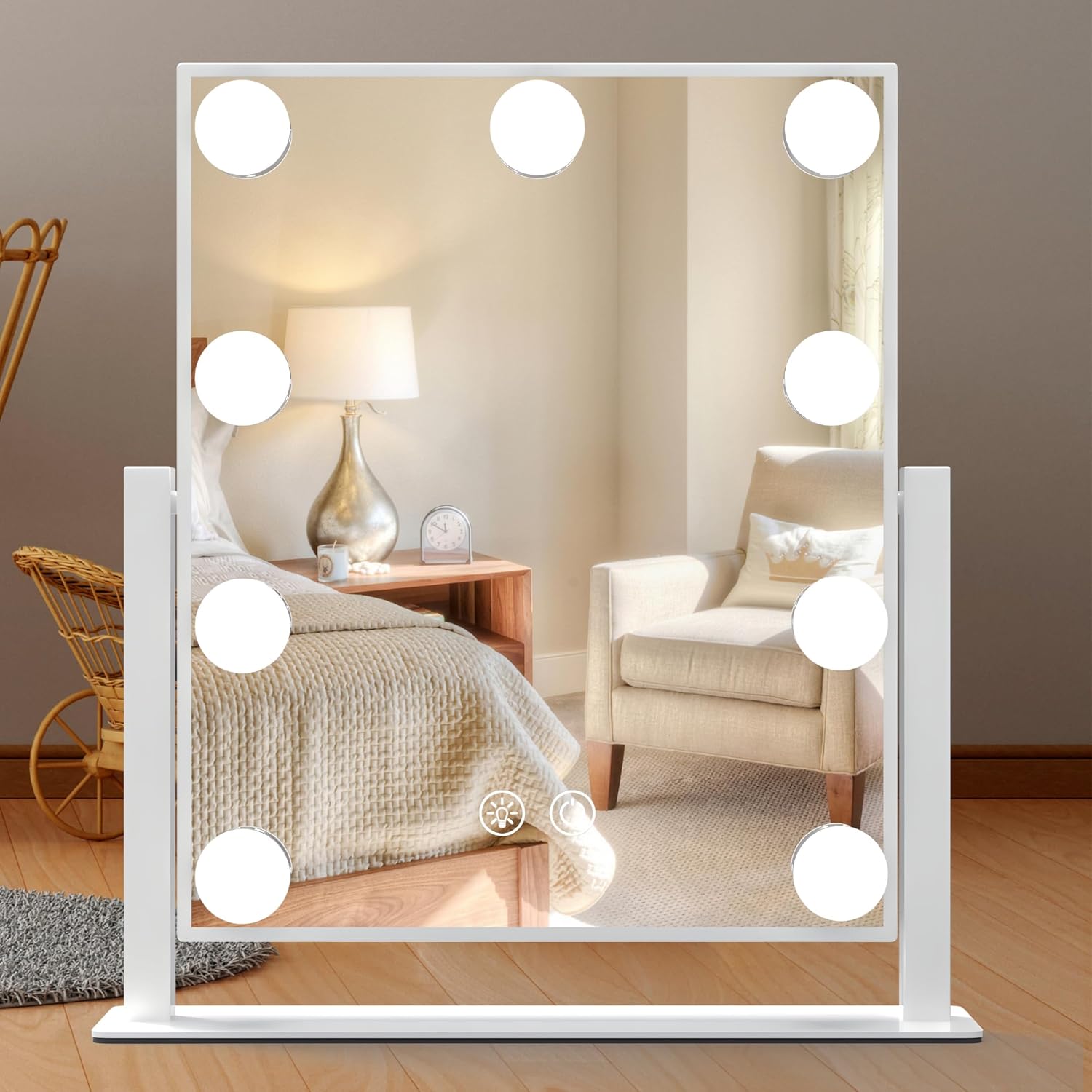 Thumbnail 5 de 12in Lighted Vanity Mirror Touch Sensor, 3-Color 💄