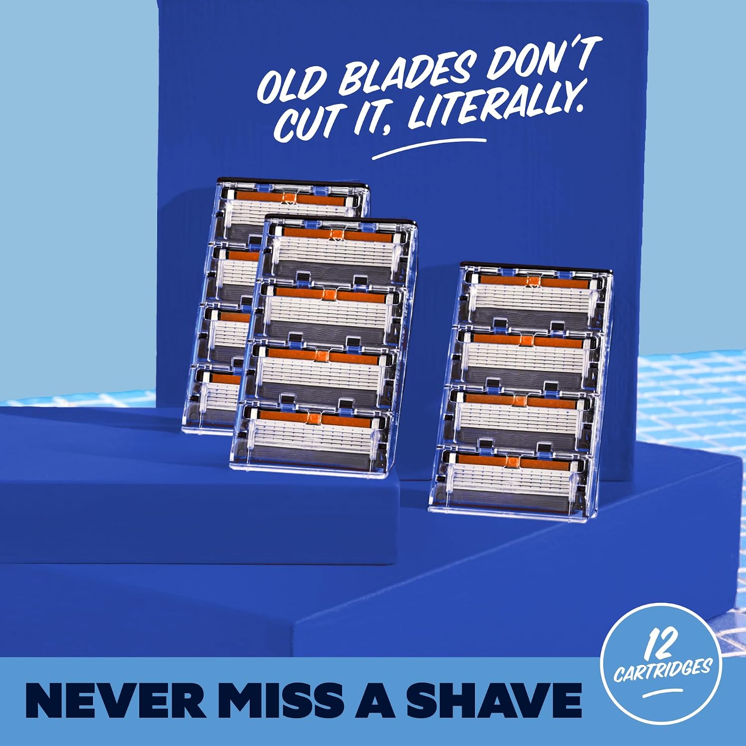 Detalle de Dollar Shave Club 6-Blade Razor Refills (12 Pack) with Stainless Steel Blades
