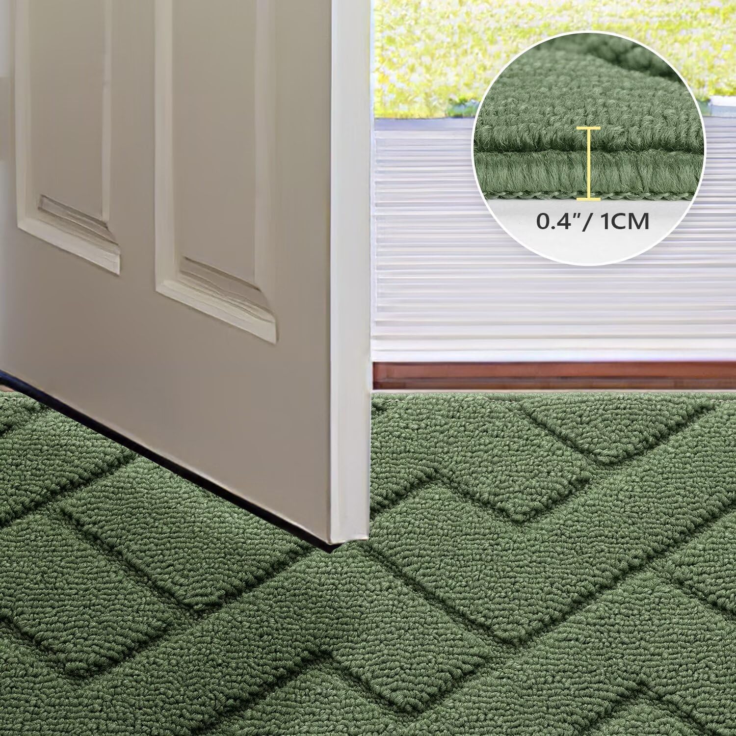 Thumbnail 3 de Hicorfe Indoor Doormat (24"x35") — Low-Profile, Absorbent Entryway Mat with Non-Slip TPR Backing