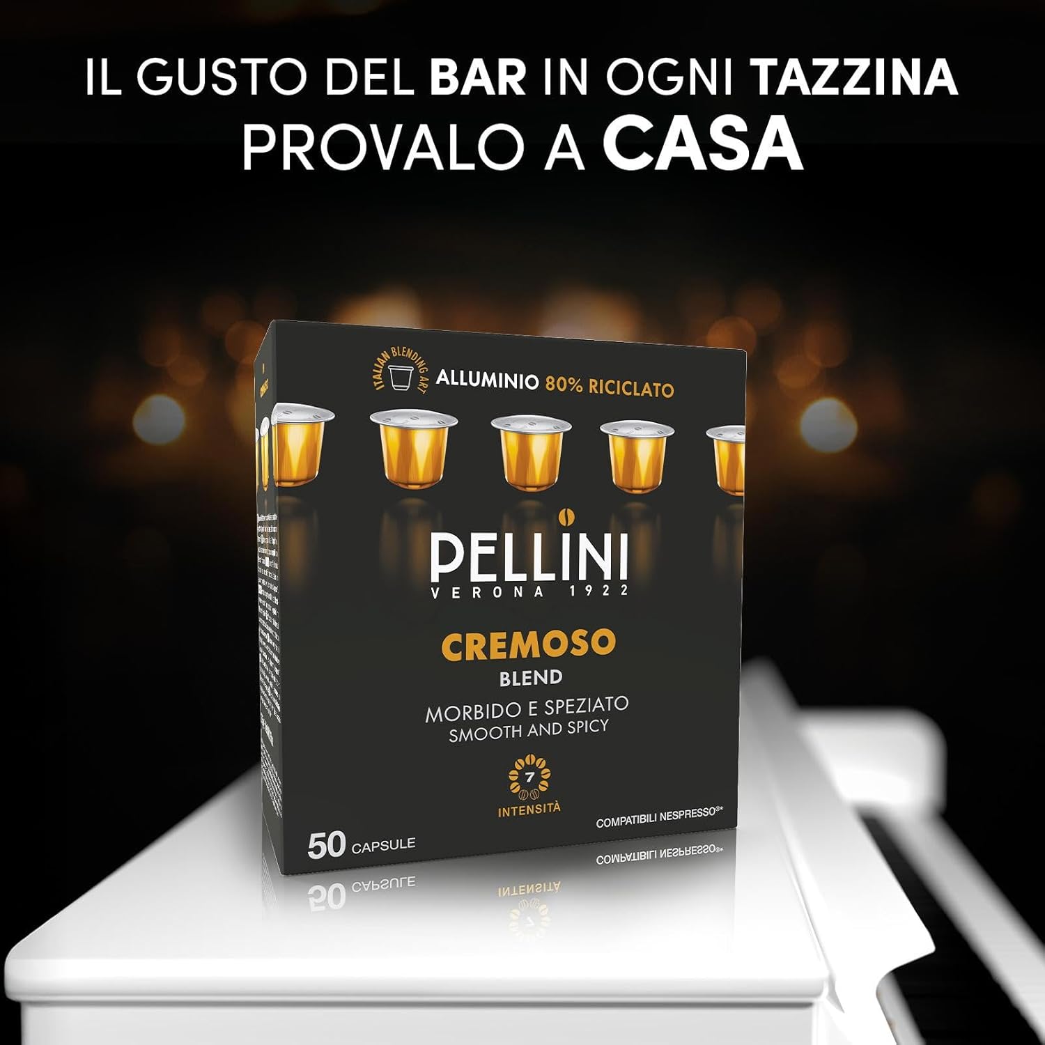 Detalle 2 de Pellini Cremoso: 250 Capsule in Alluminio, Arabica e Robusta dal Gusto Avvolgente