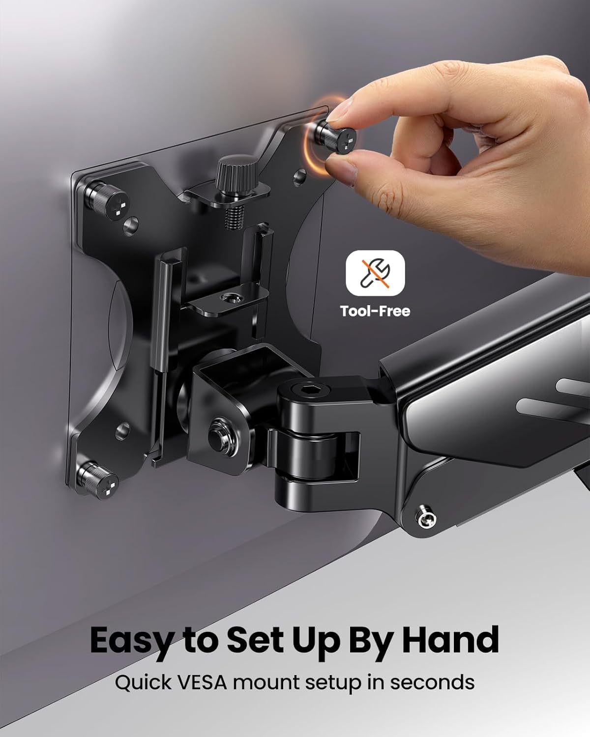 Detalle de ErGear Single Monitor Arm with Integrated C-Clamp for 13–34" Monitors (Up to 9kg) with Enhanced Stability and Cable Management