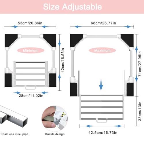 Thumbnail 1 de NIUXX Cadre intermédiaire avec corde à linge – support compact pour lave-linge et sèche-linge
