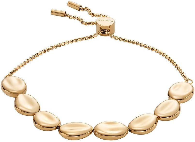 Detalle de Skagen Damenarmband aus Edelstahl mit Halbedelstein oder Messing – Schiebeverschluss