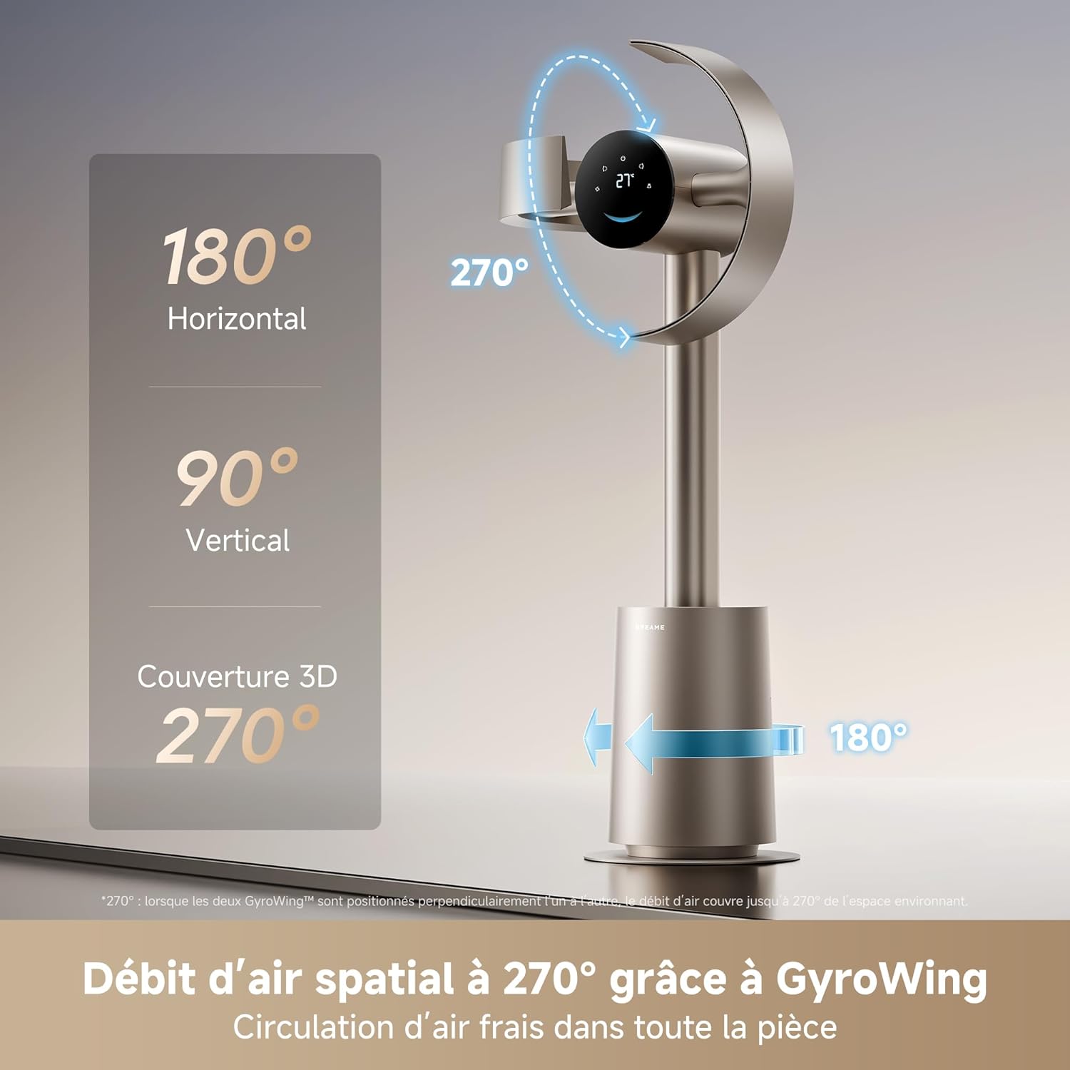 Detalle de dreame MF10 : Ventilateur sans pales avec diffusion d’air à 270° et filtration lavable