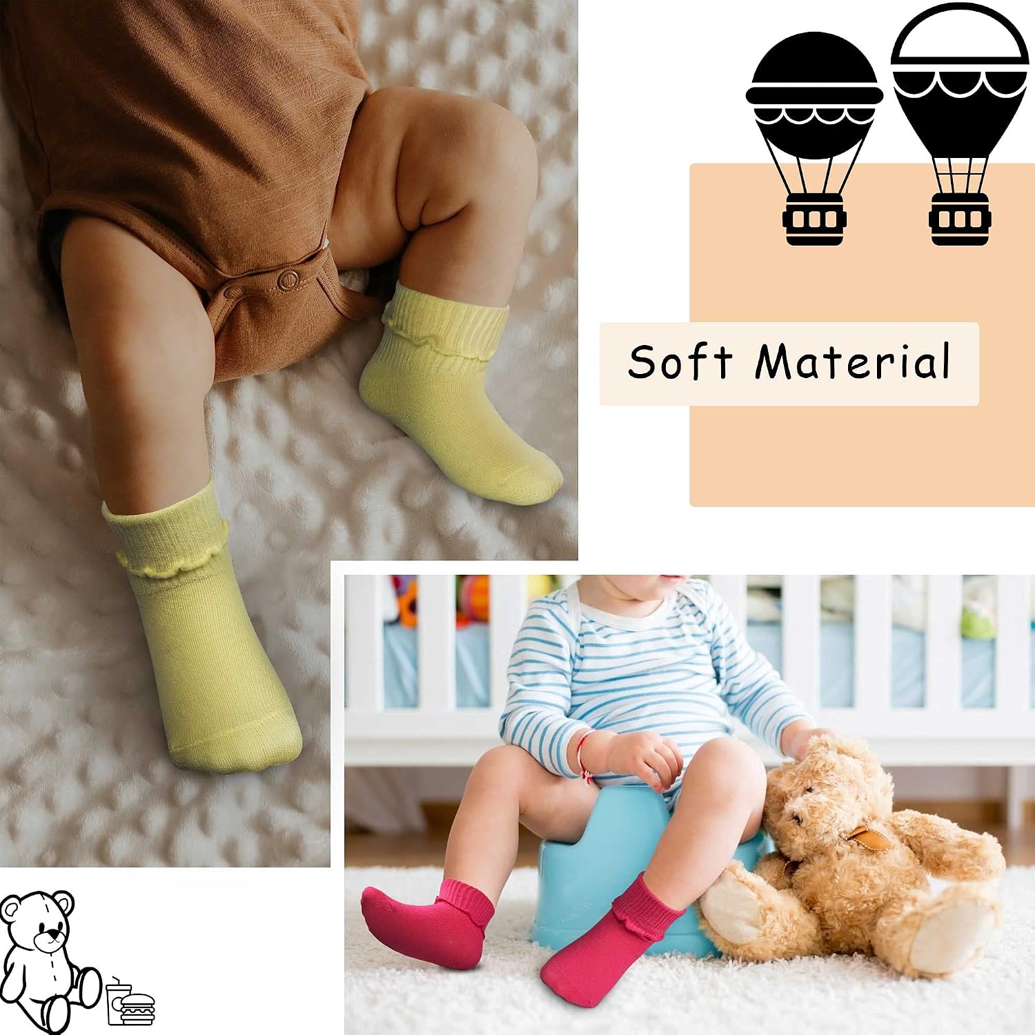 Detalle de TRAMLE Baby Girls Socks 12 pack ankle socks