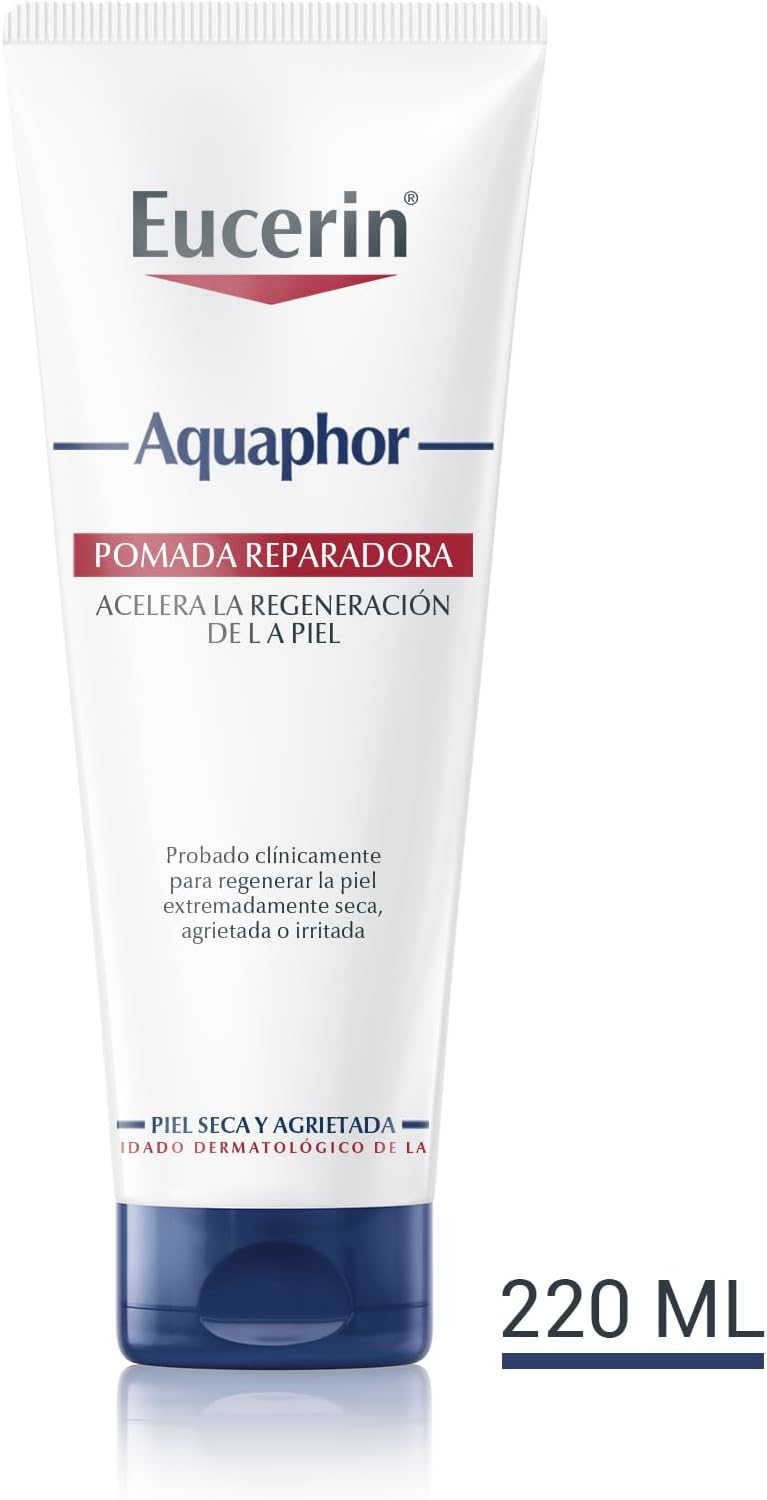 Detalle de Eucerin Aquaphor Pomada Reparadora 220 ml: crema hidratante y cicatrizante para piel seca y agrietada