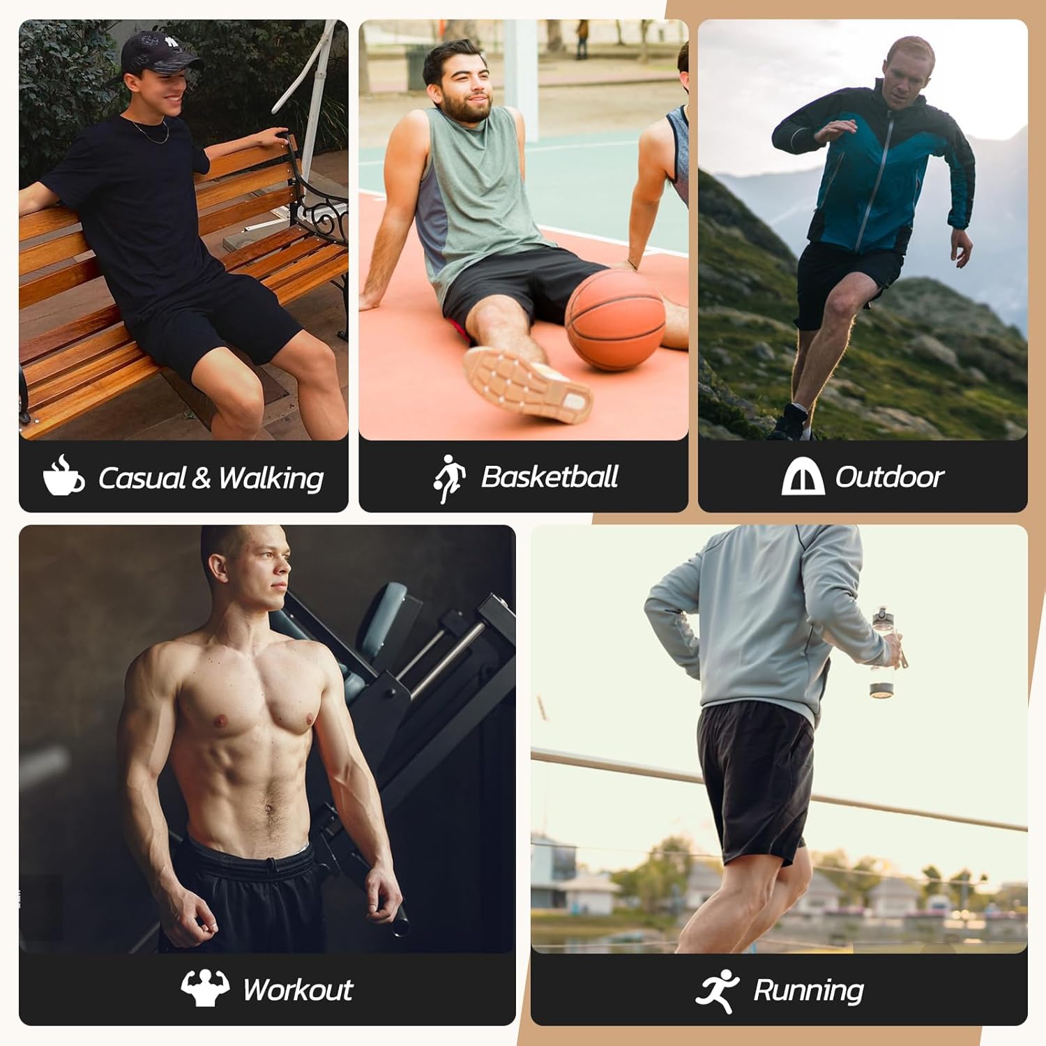 Thumbnail 4 de 3 Pack Gym Basketball Mens Shorts 3XL athletic shorts