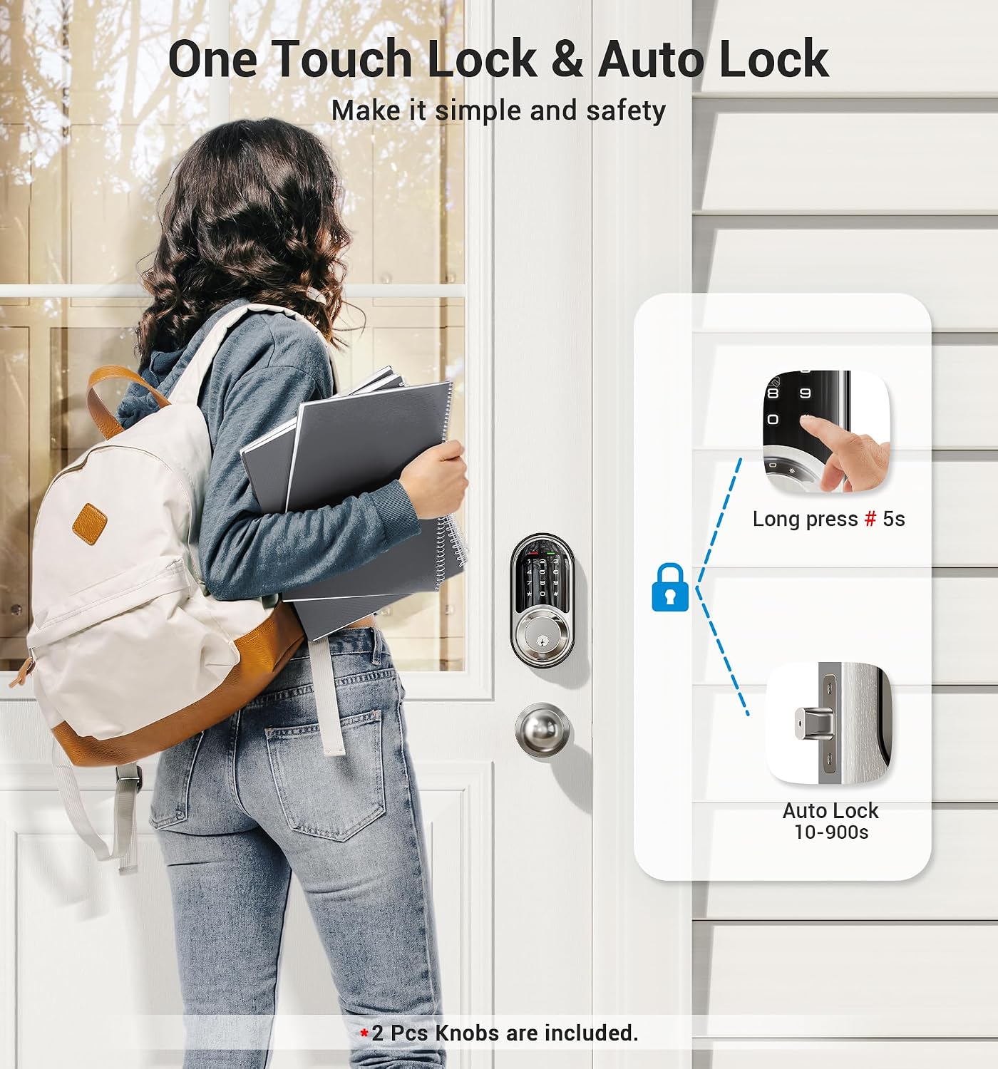 Detalle de Veise Smart Lock Satin Nickel