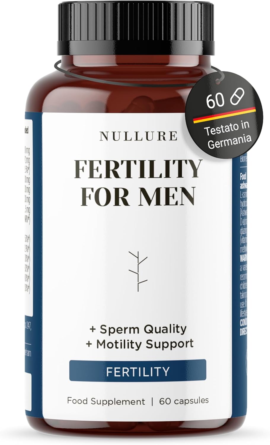 Detalle de Nullure Integratore Fertilità Uomo | L-Carnitina, CoQ10, Arginina e Zinco – 60 capsule