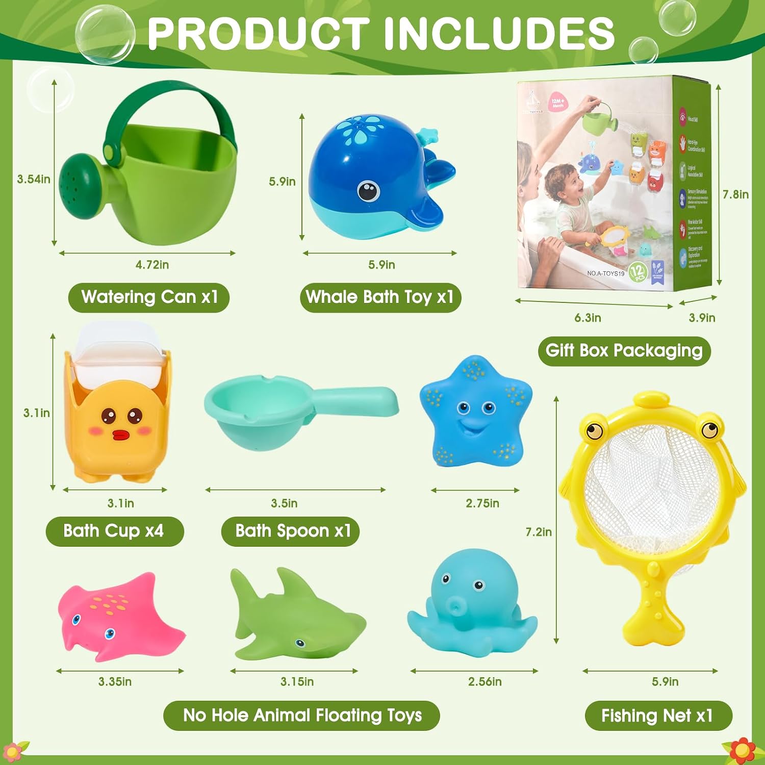 Thumbnail 4 de Toddler Bath Toy Set, 12-Piece