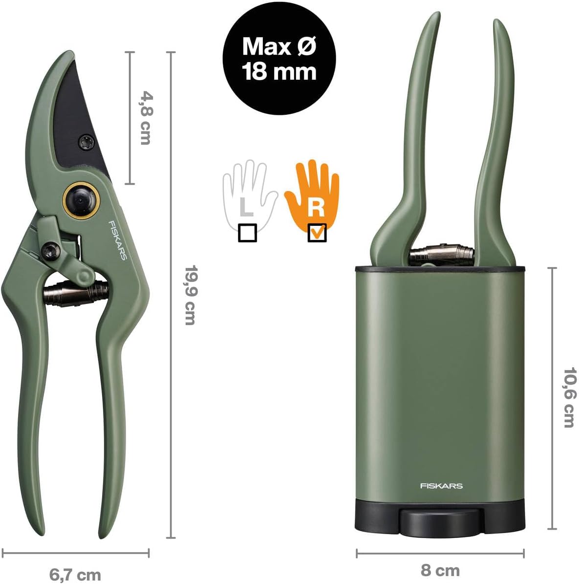 Detalle de Fiskars Sécateur Urban Plant Care 19,9 cm