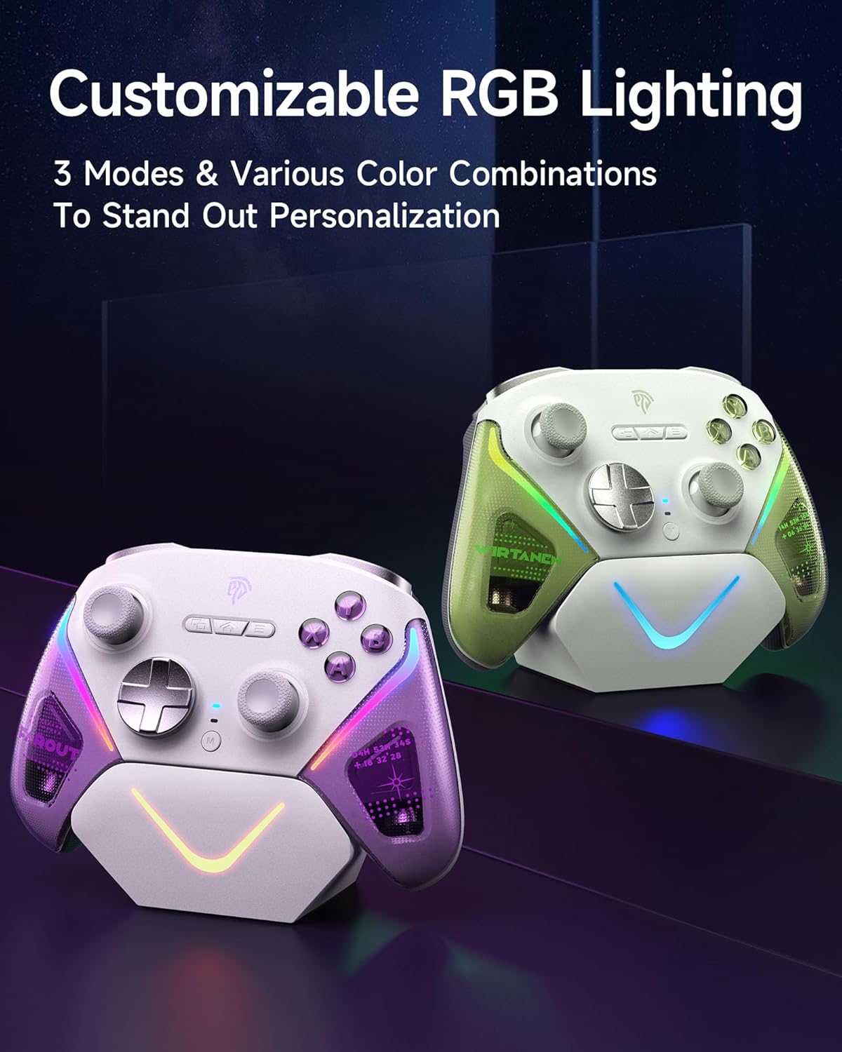 Thumbnail 6 de EasySMX D10 PC-Controller mit Ladestation & RGB, TMR-Joysticks und 1000 Hz für PC/Switch/Handy