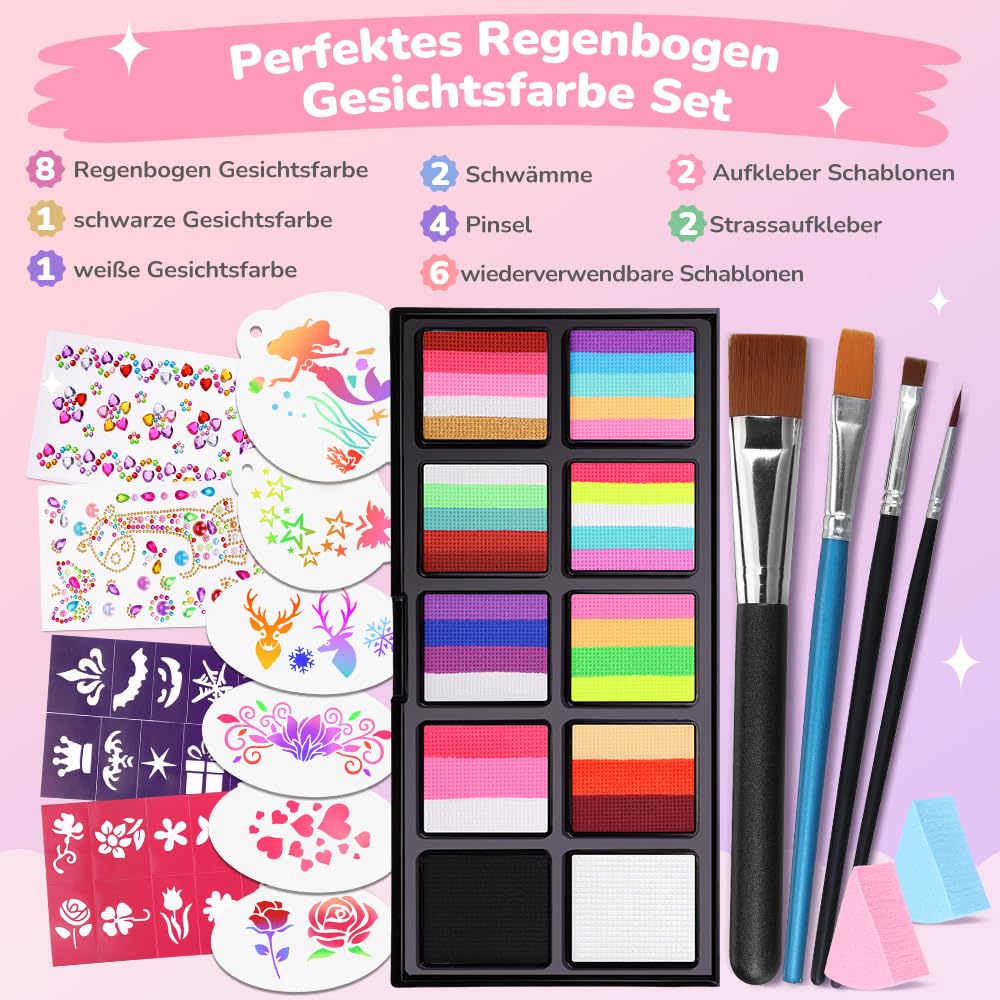 Detalle 2 de Janolia Gesichtsfarbe Kinderschminke Set 8 Farben 🎨