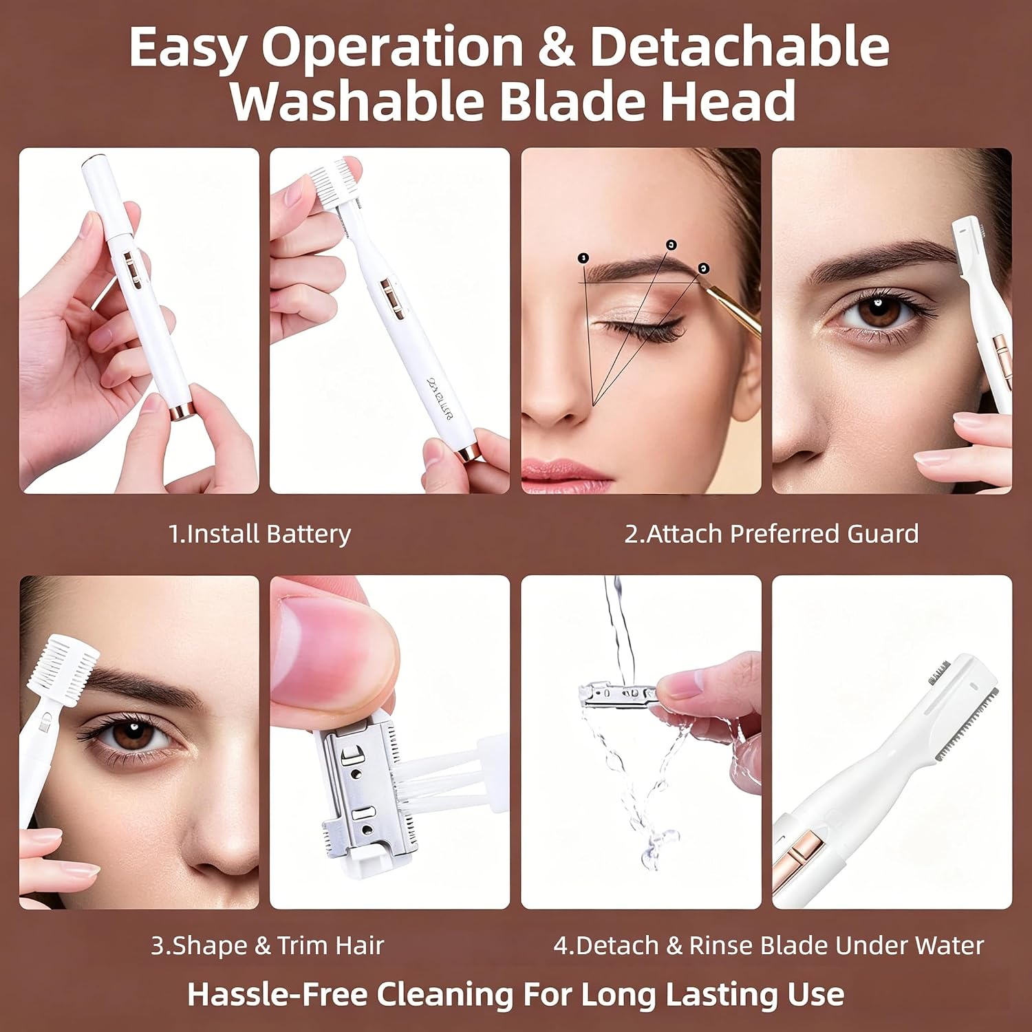 Thumbnail 6 de ZEXELLER Eyebrow Trimmer with Stainless Steel Blade