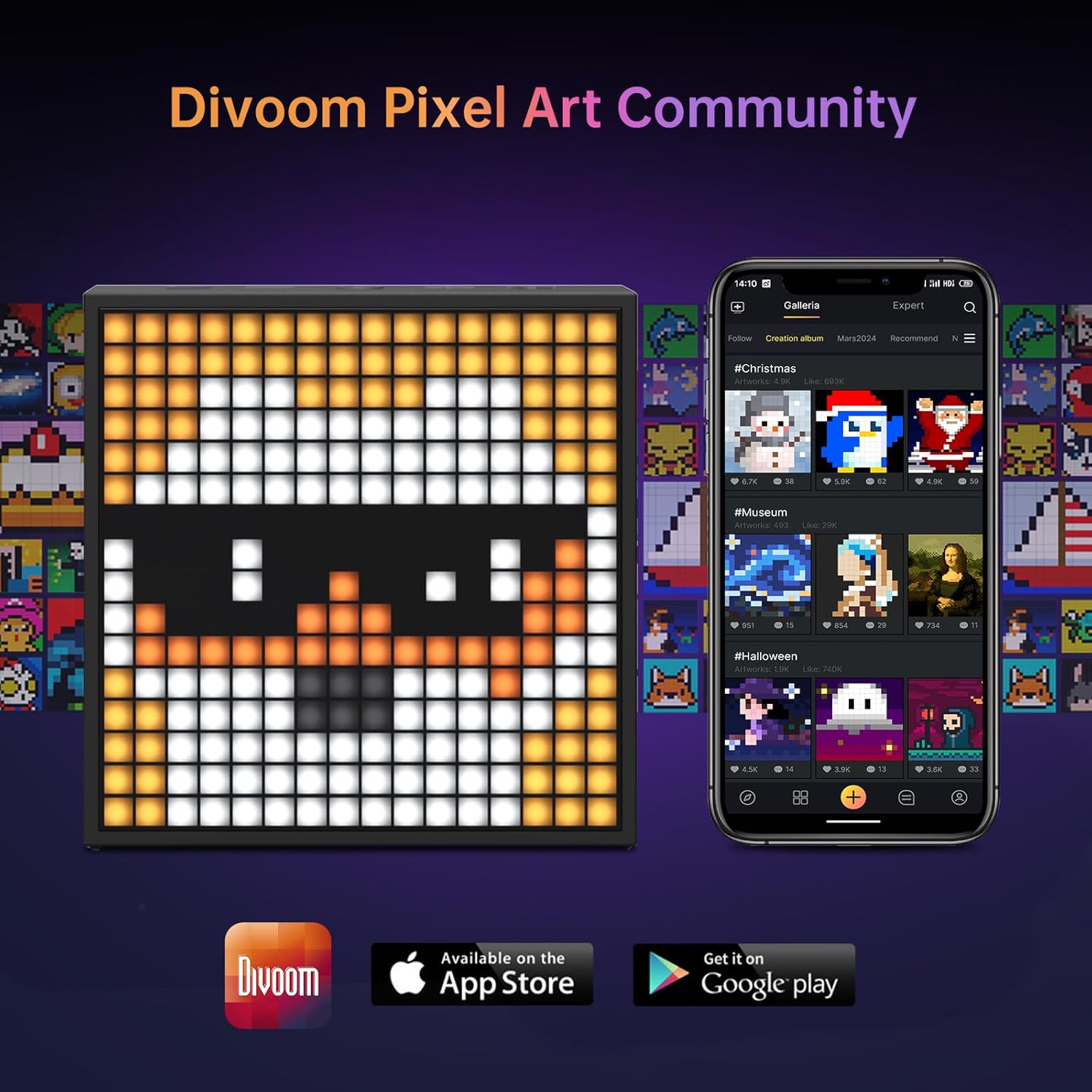 Thumbnail 6 de Divoom Timebox-Evo : Enceinte Bluetooth avec affichage Pixel Art 16x16 et affichage de la température