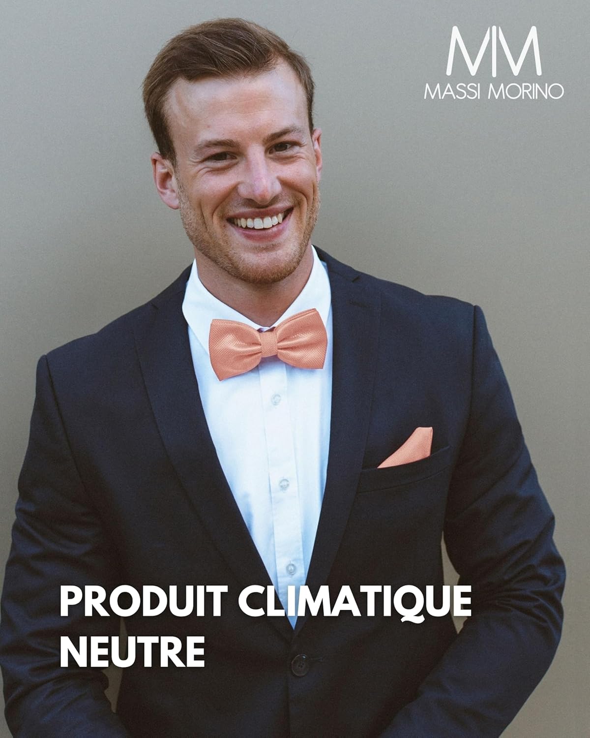 Thumbnail 5 de Massi Morino nœud papillon avec pochette pour homme, boucle réglable (set pour mariage)