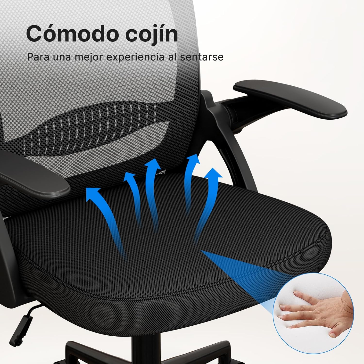 Thumbnail 5 de Naspaluro Silla de Oficina Giratoria con Reposabrazos y Malla