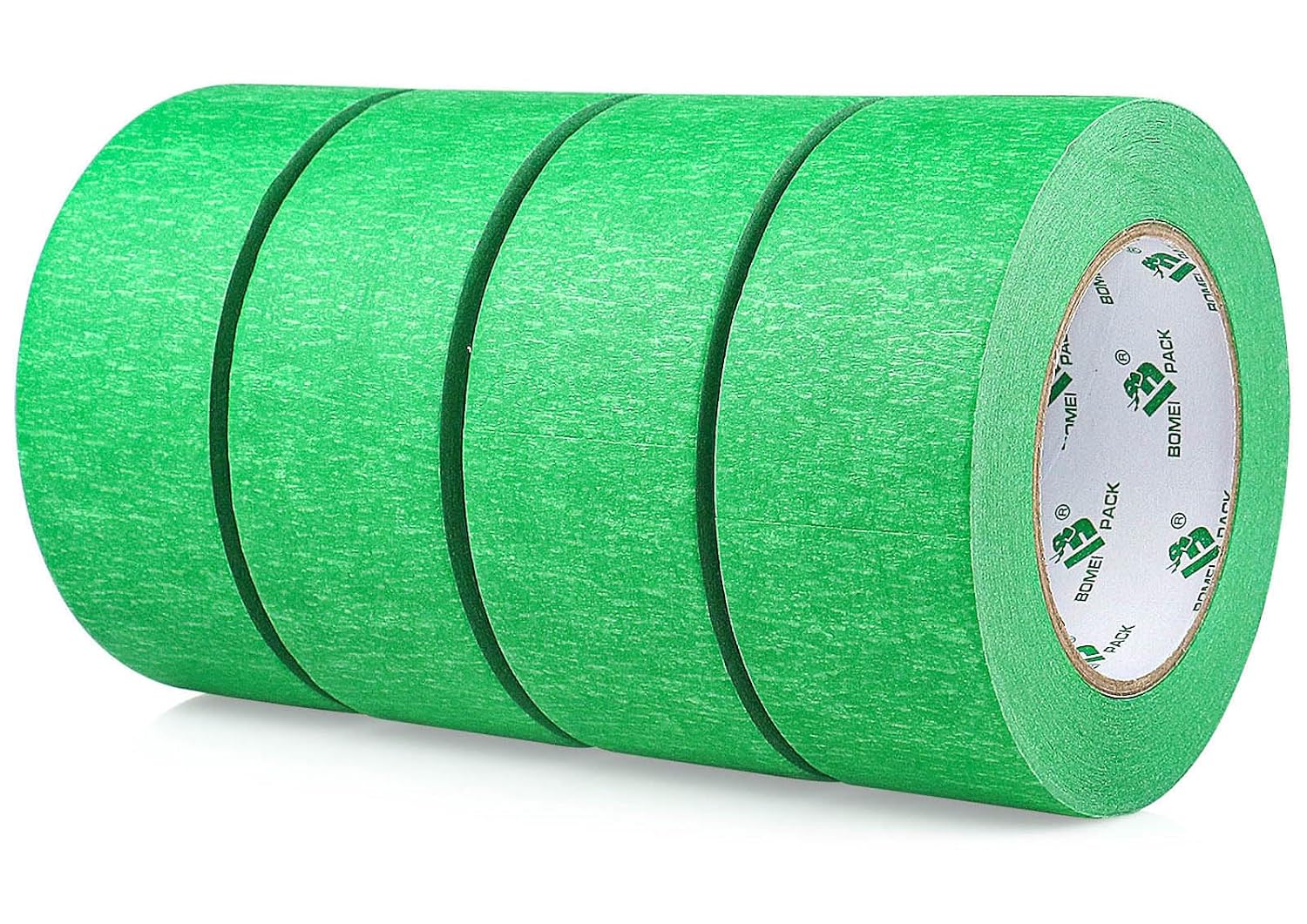 Detalle de BOMEI PACK Green Masking Tape, 48 mm x 55 yd, 4 Rolls for Painting