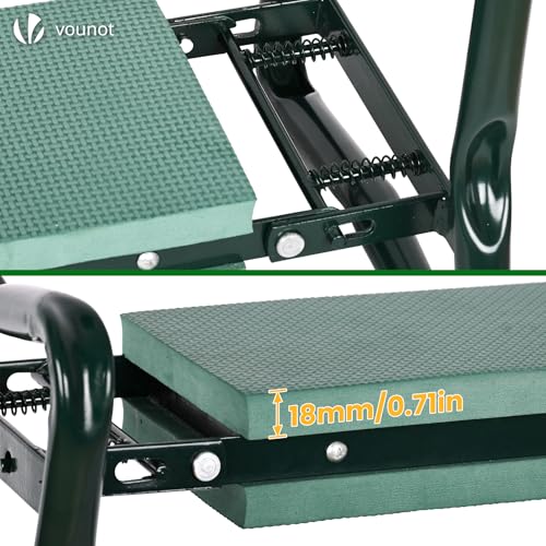 Thumbnail 6 de vounot Banc de Jardinage Pliable 2 en 1 – Agenouilloir et Siège avec Pochette de Rangement