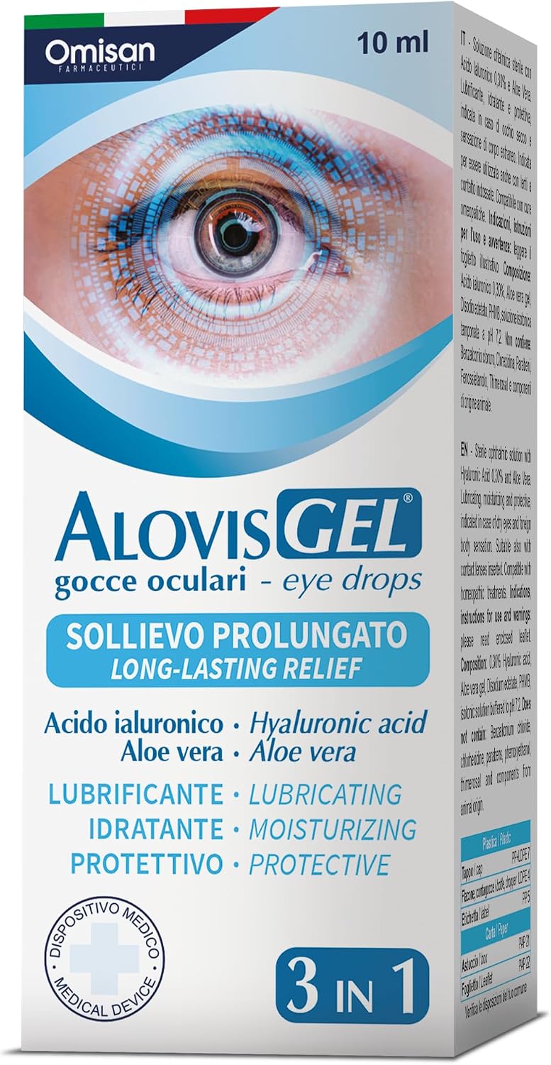 Thumbnail 1 de AlovisGel Liquid-Gel 3in1 - Collirio Sterile Lubrificante, Idratante e Rinfrescante per Occhi Secchi (10 ml)