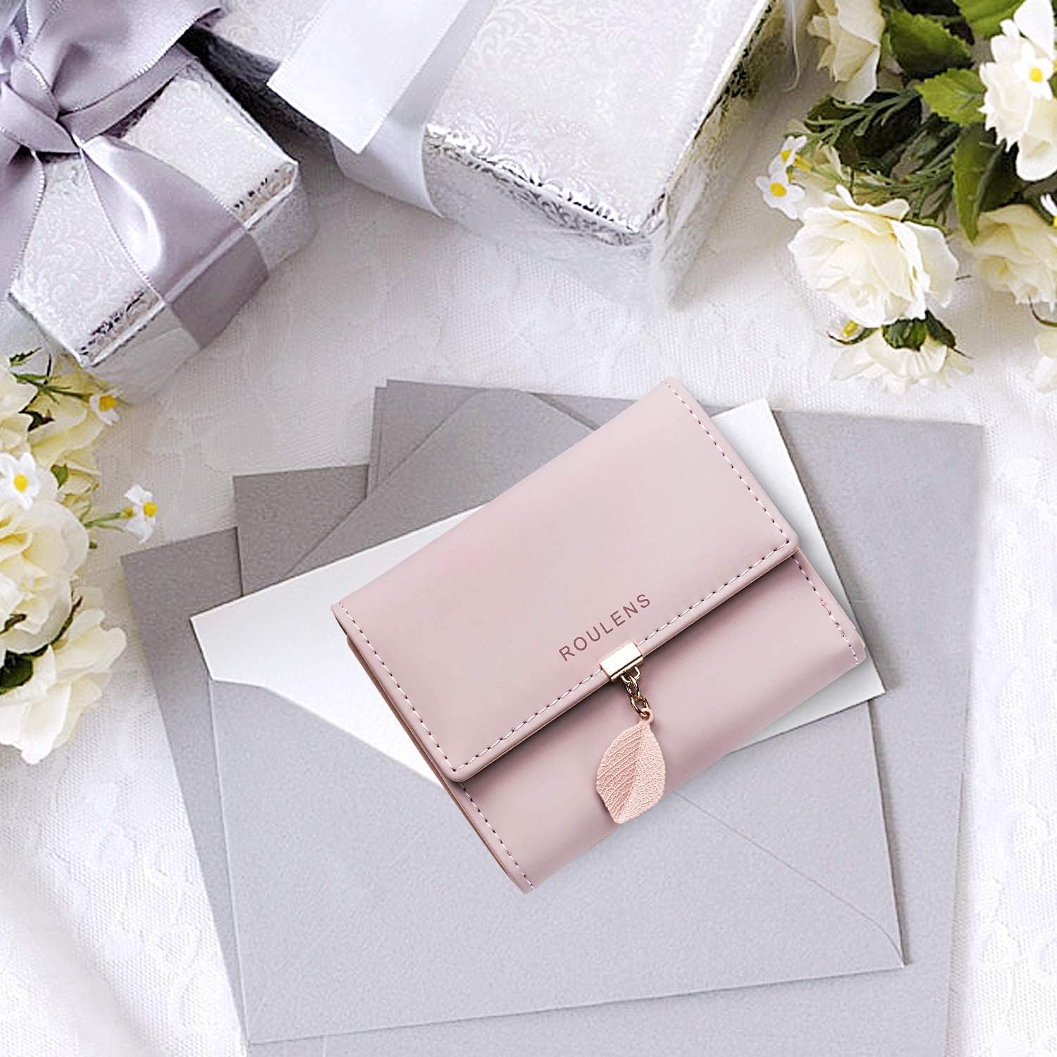Thumbnail 6 de Roulens Ladies Purse RFID Blocking PU Leather Wallet with Zipper Coin Purse & Leaf Pendant