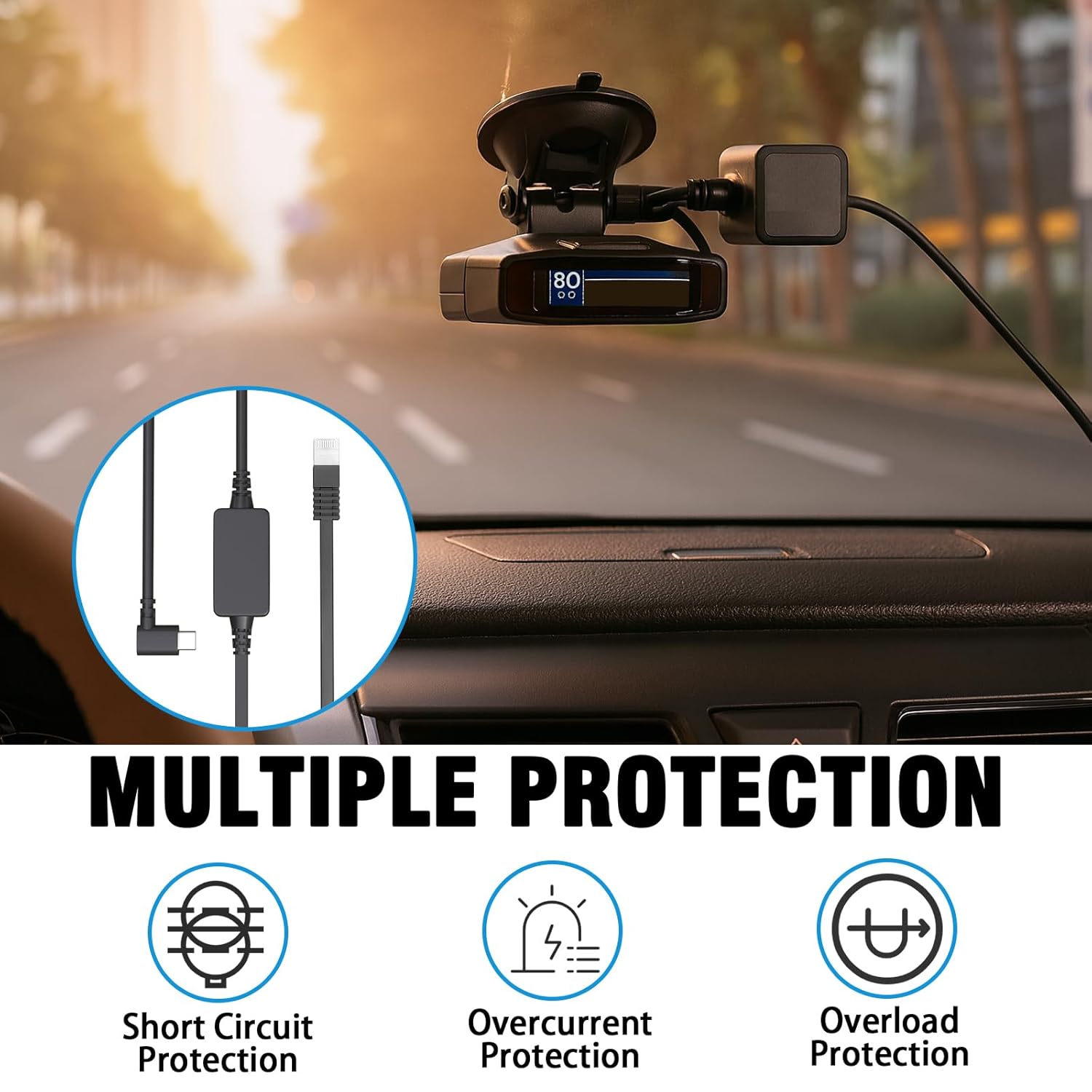 Thumbnail 6 de Radar Detector Cable: USB-C to RJ11 Power Cord (5.9ft) for Escort, Uniden, Cobras & More