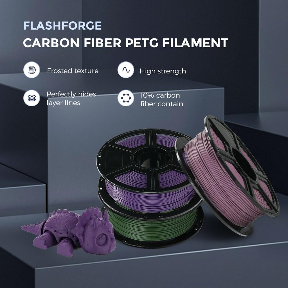 Detalle 2 de FLASHFORGE Filamento PETG de fibra de carbono 3D 🧪 1 kg