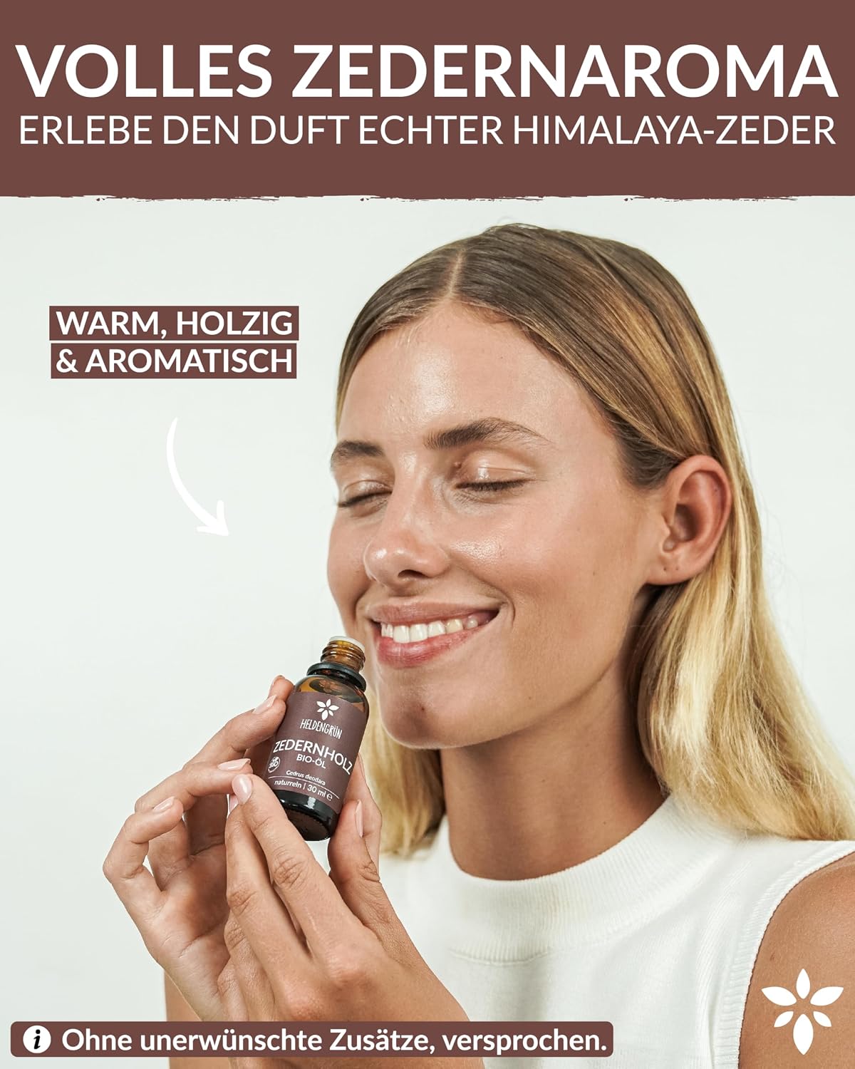 Detalle de Heldengrün BIO Zedernholzöl (100% Naturrein) – Duftöl aus echtem Zedernholz, waldig & harzig-weich