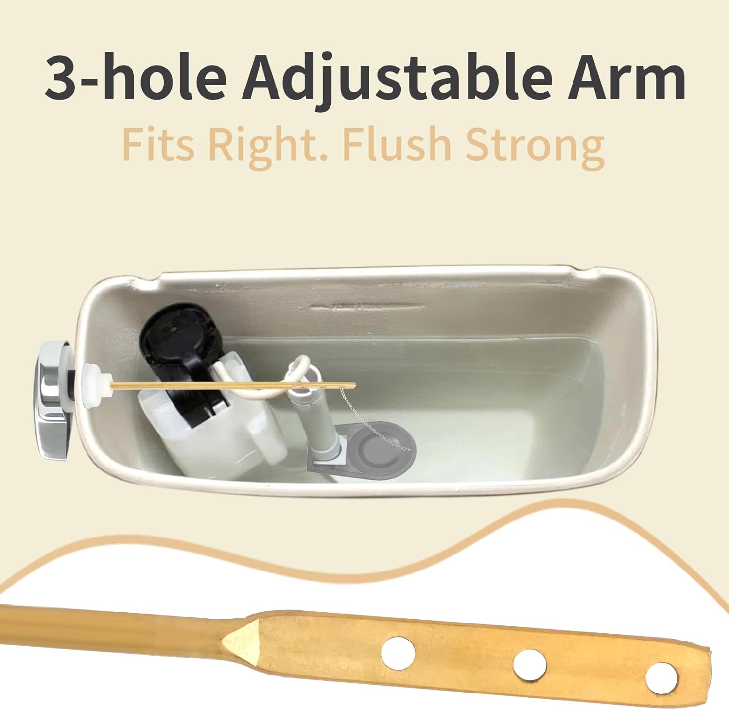 Detalle 2 de jamini Universal Side Mount Toilet Handle Kit 6.9" 🚽