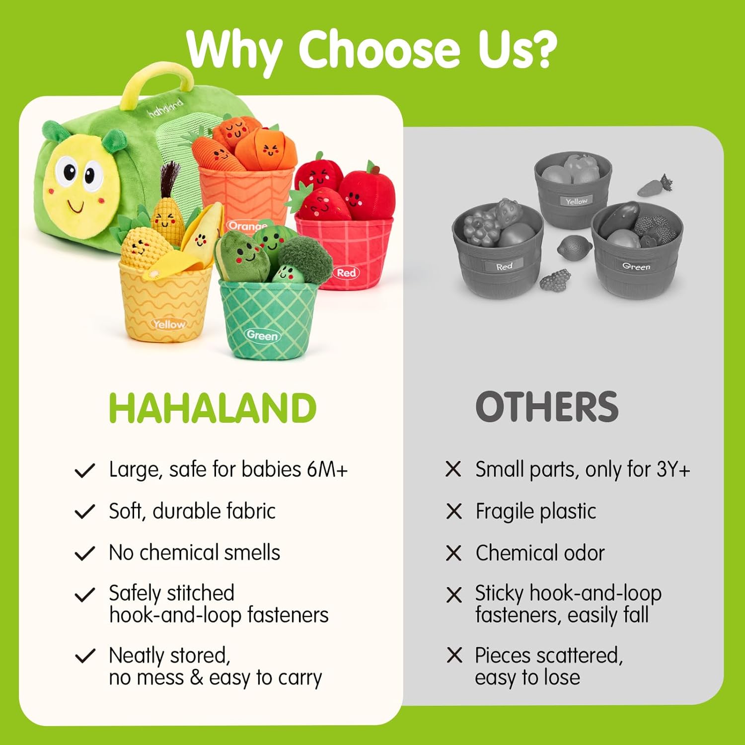 Thumbnail 5 de Hahaland Giochi Montessori 6-9-12 mesi “Frutta & Verdura” in borsa 17 in 1