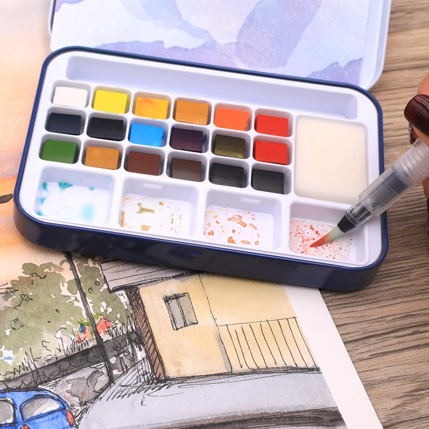 Thumbnail 1 de Artecho Aquarellfarben Set 18 Basic Farben