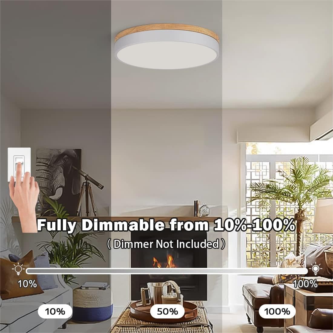 Detalle de Goomavi 20260806004 Flush-Mount LED Ceiling Light, Dimmable, 5 CCT