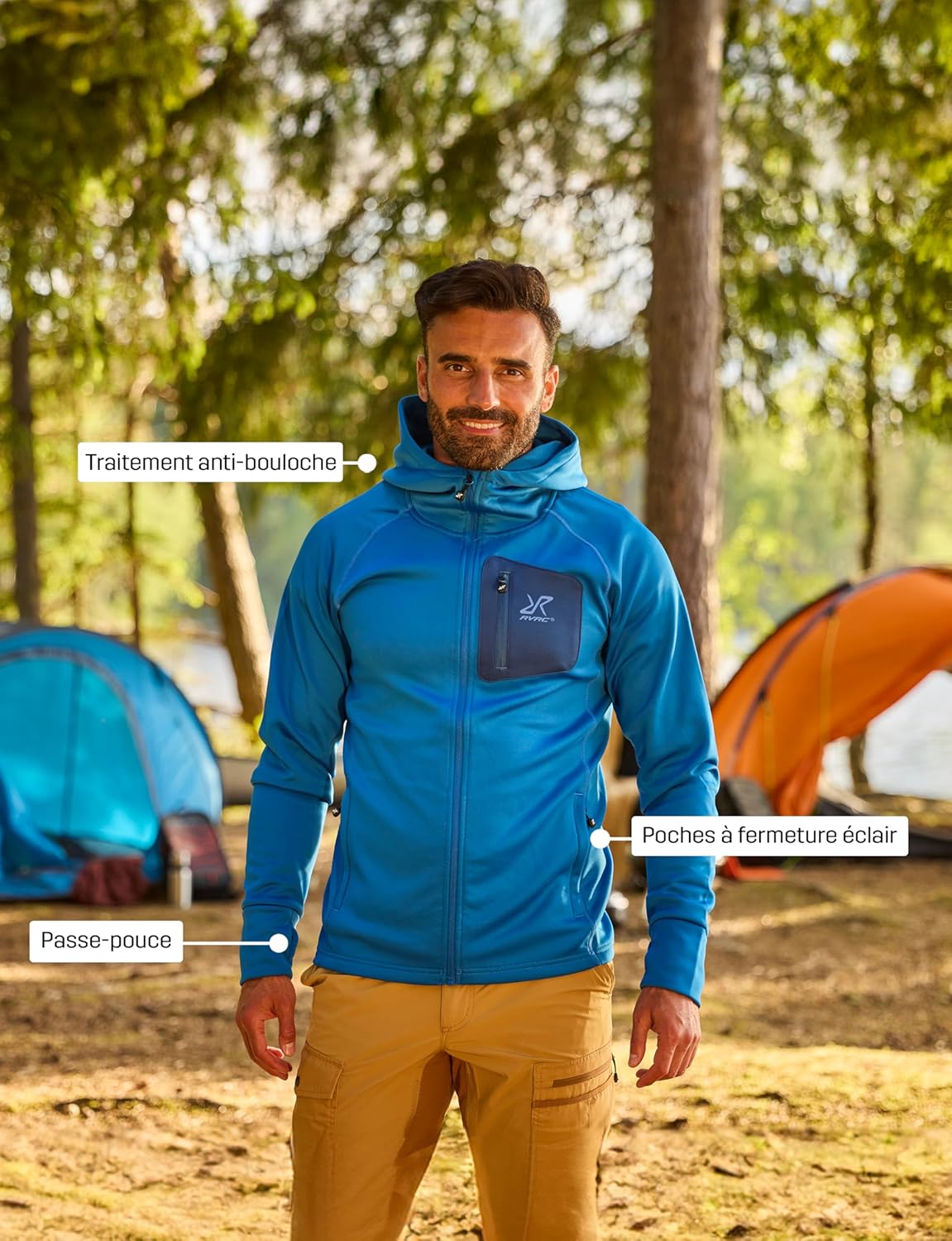Thumbnail 5 de RevolutionRace Evolution Stretch Fleece Hoodie zippé homme : sweat à capuche technique pour la randonnée