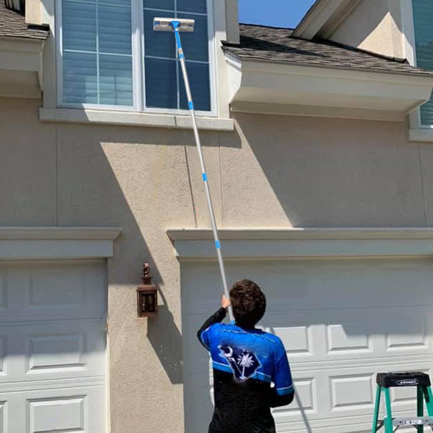 Thumbnail 1 de Mitclear 12 Foot (3.7m) Window Squeegee Cleaner Kit with Extension Poles, Silicone Squeegee & Window Washer