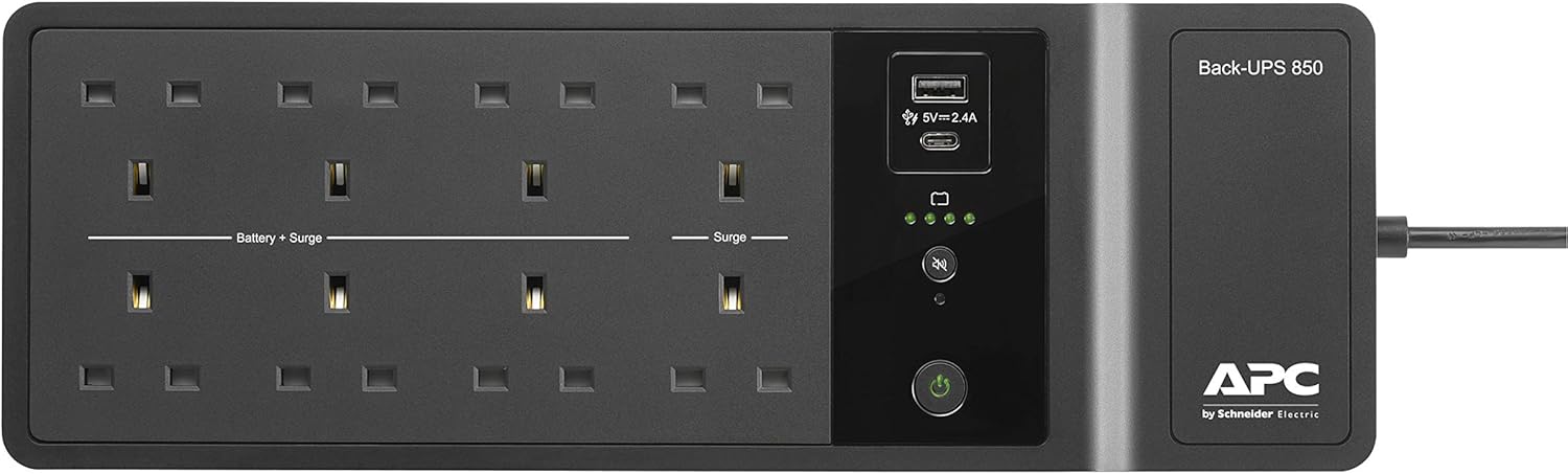 Thumbnail 4 de APC by Schneider Electric Back-UPS ES BE850G2-UK 850VA UPS with 8 outlets and USB charging