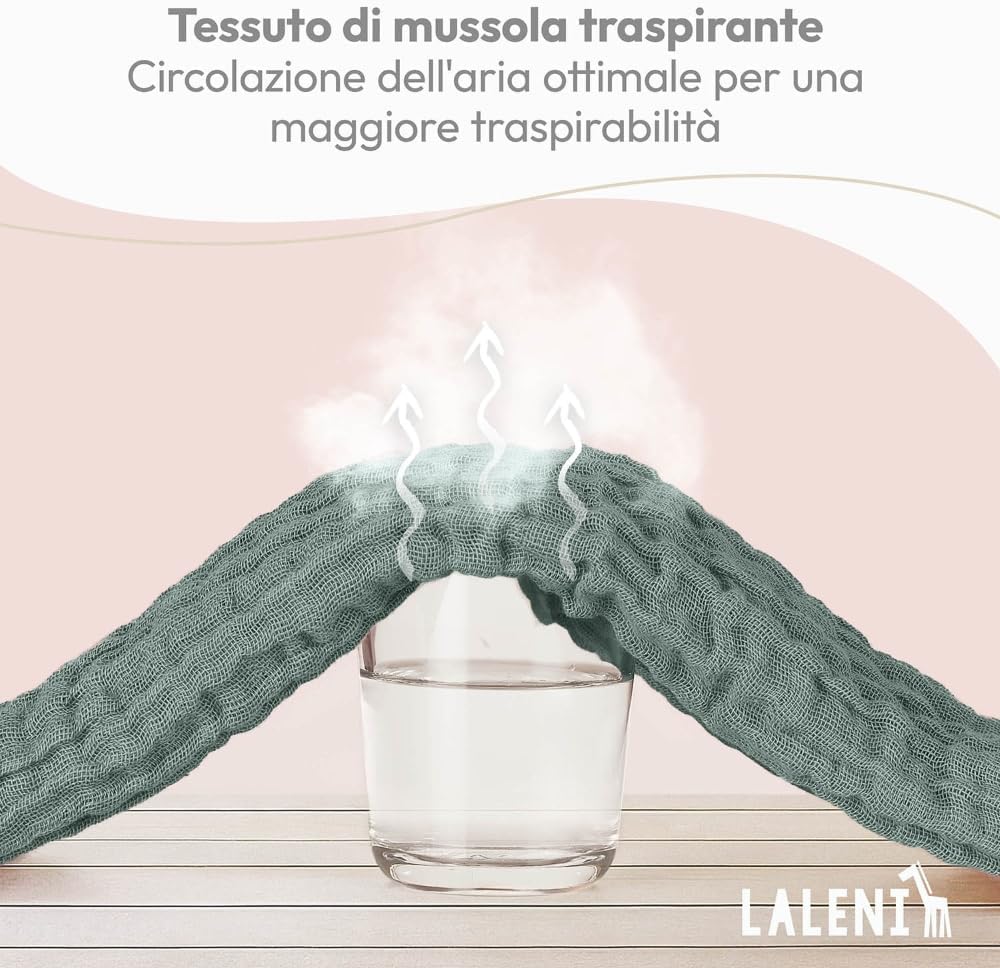 Thumbnail 5 de Laleni Mussole Neonato 70x70 cm, set da 10 asciugamani in cotone morbidissimo (verde)