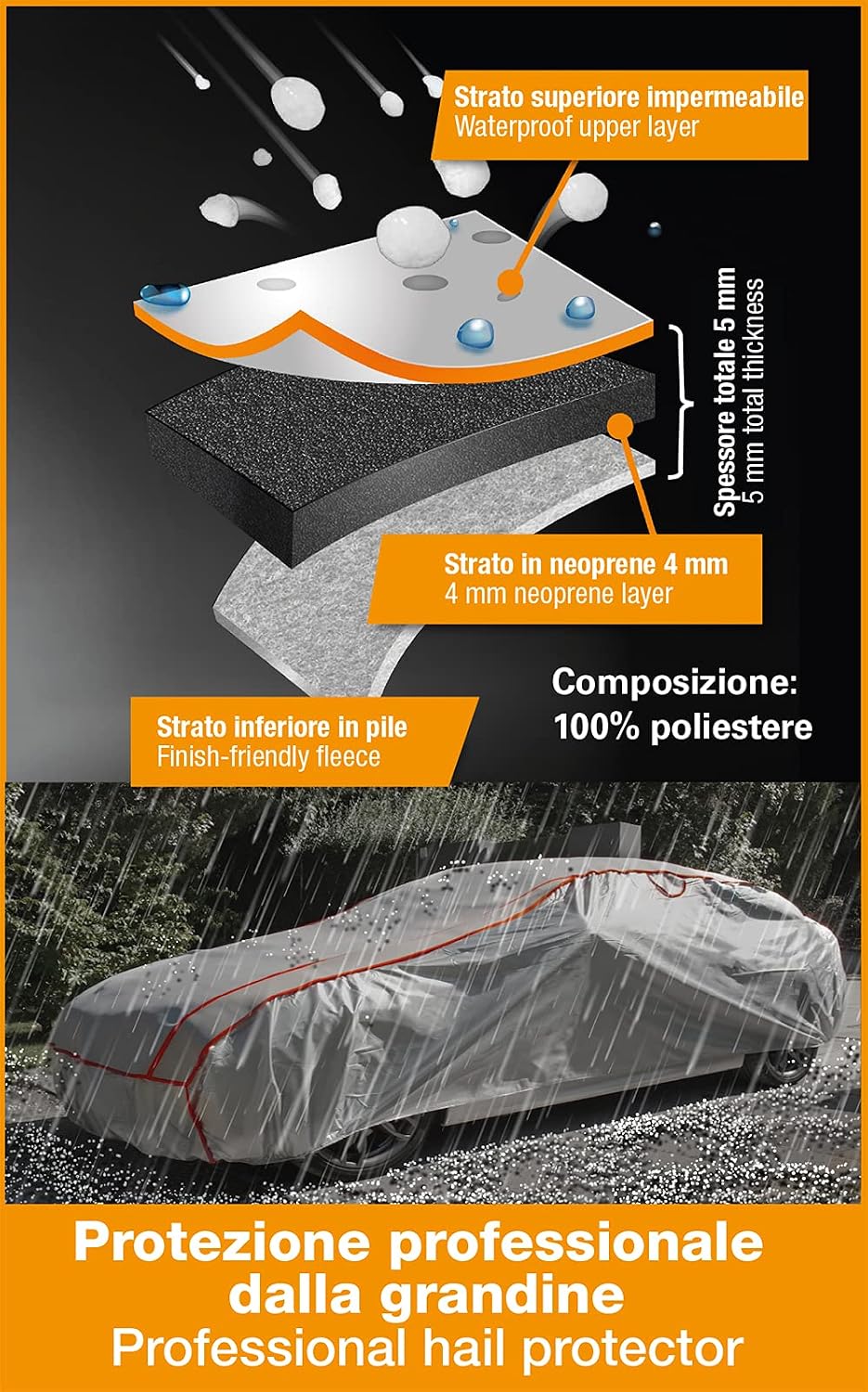 Detalle 2 de CORA Storm Protector, pokrowiec samochodowy L z neoprenem 4 mm