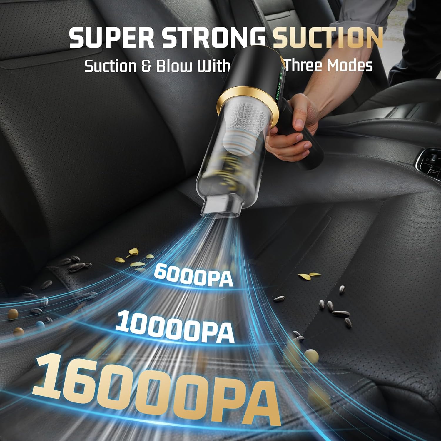Thumbnail 3 de JIXINMIYUE Cordless Car Vacuum Cleaner — 16000Pa, Brushless Motor, HEPA, 7-in-1 Kit