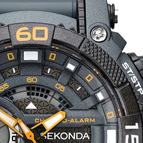 Detalle de Sekonda Malvern Mens Ana-Digi Watch 49mm Grey Plastic Strap – practical everyday timepiece