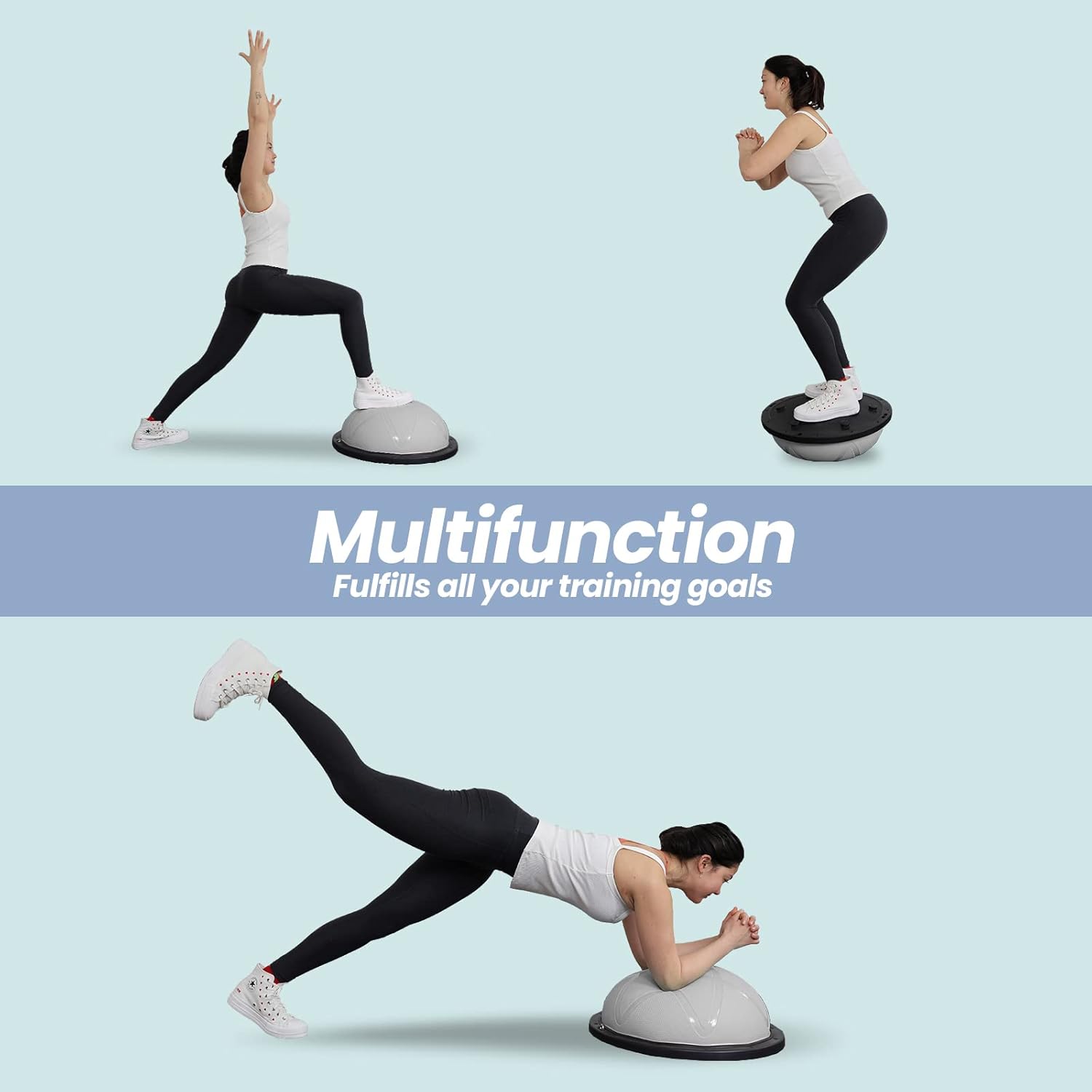 Thumbnail 5 de DH FitLife Balance Ball (Yoga Balance Trainer) Ø60×22cm with Pump and 2 Fitness Bands