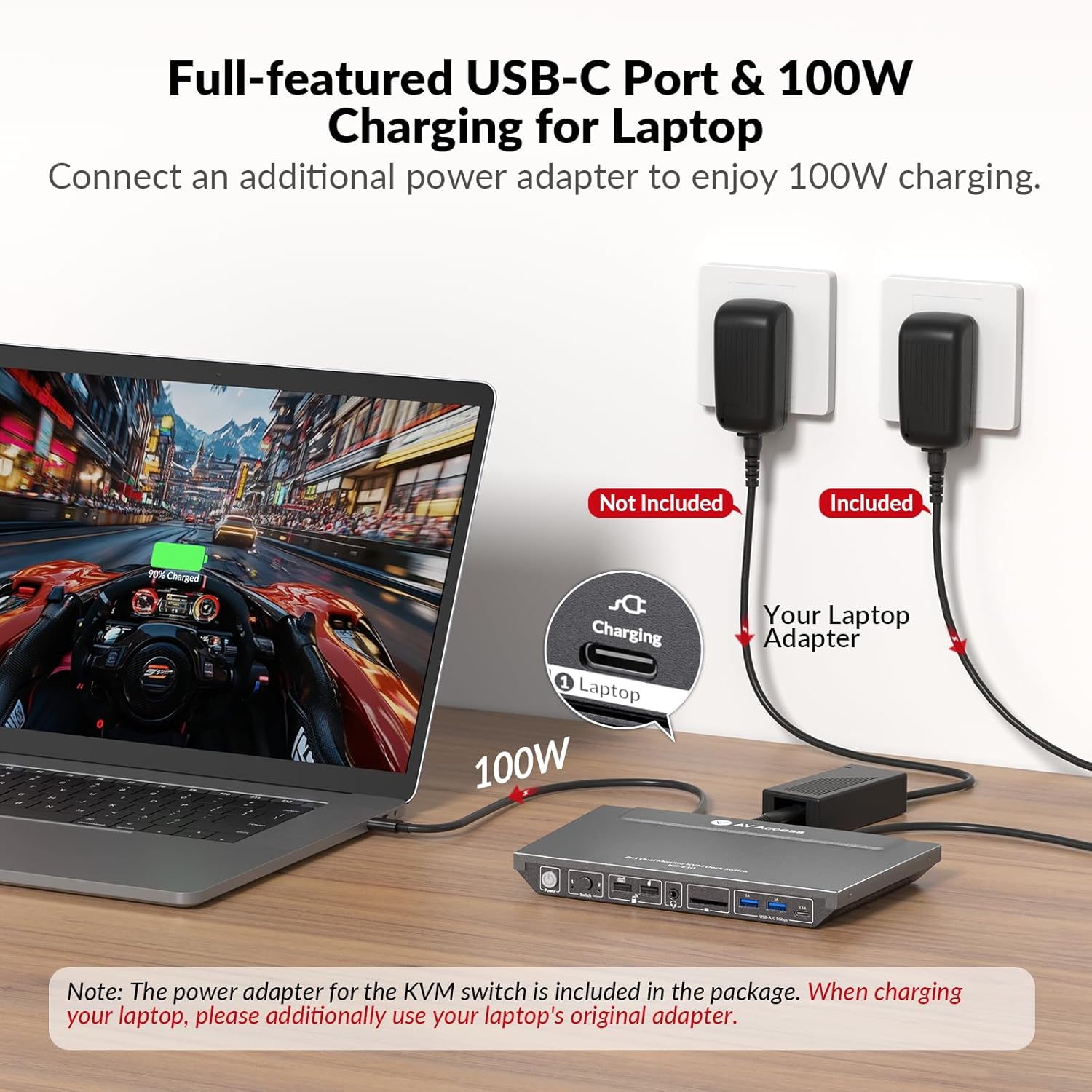 Thumbnail 5 de AV Access Dockingstation mit KVM-Switch für Laptop & Desktop – Dual Monitor, 100 W USB-C Ladefunktion, 4K@60Hz
