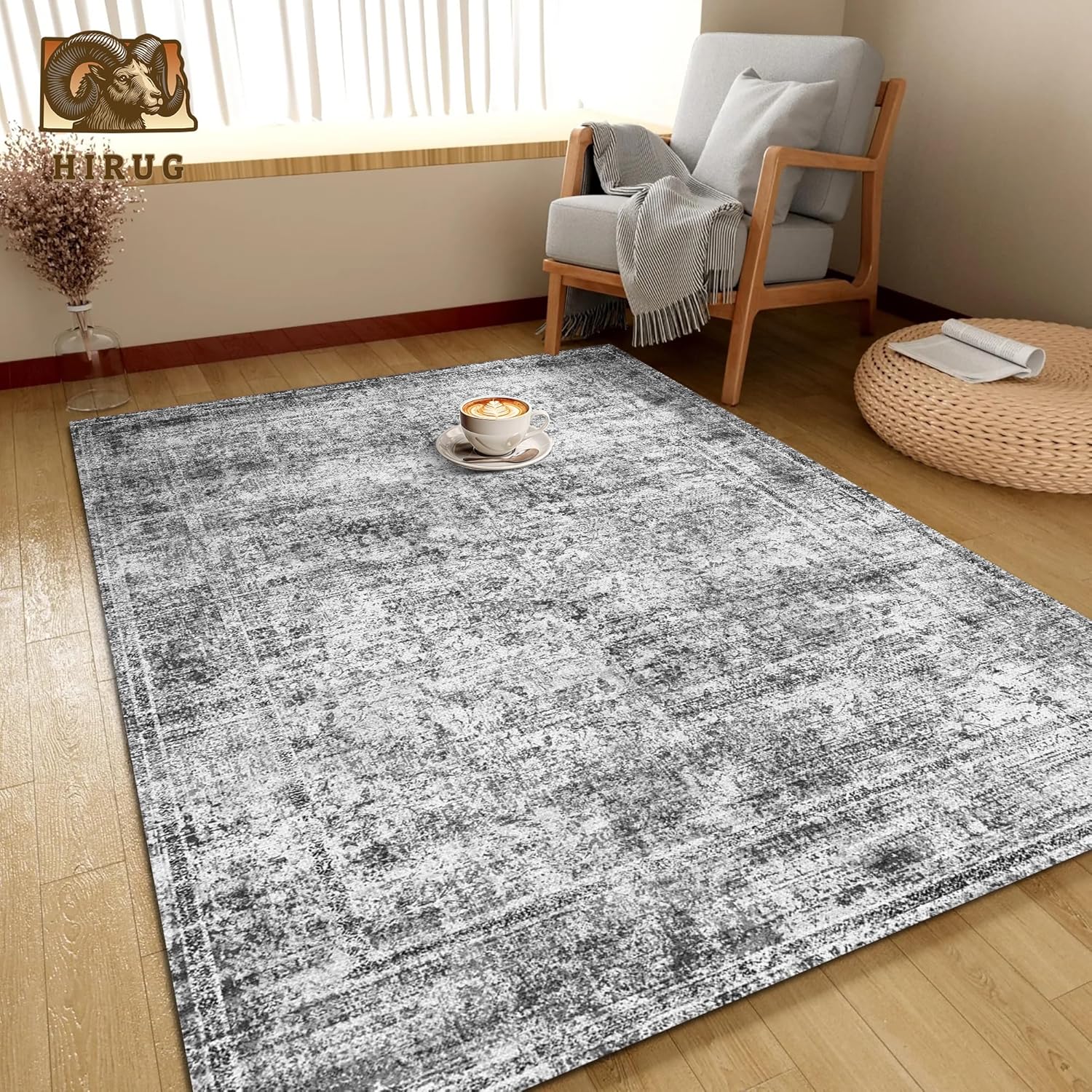Thumbnail 3 de Washable Area Rug 5' x 7' Vintage Persian 🏡