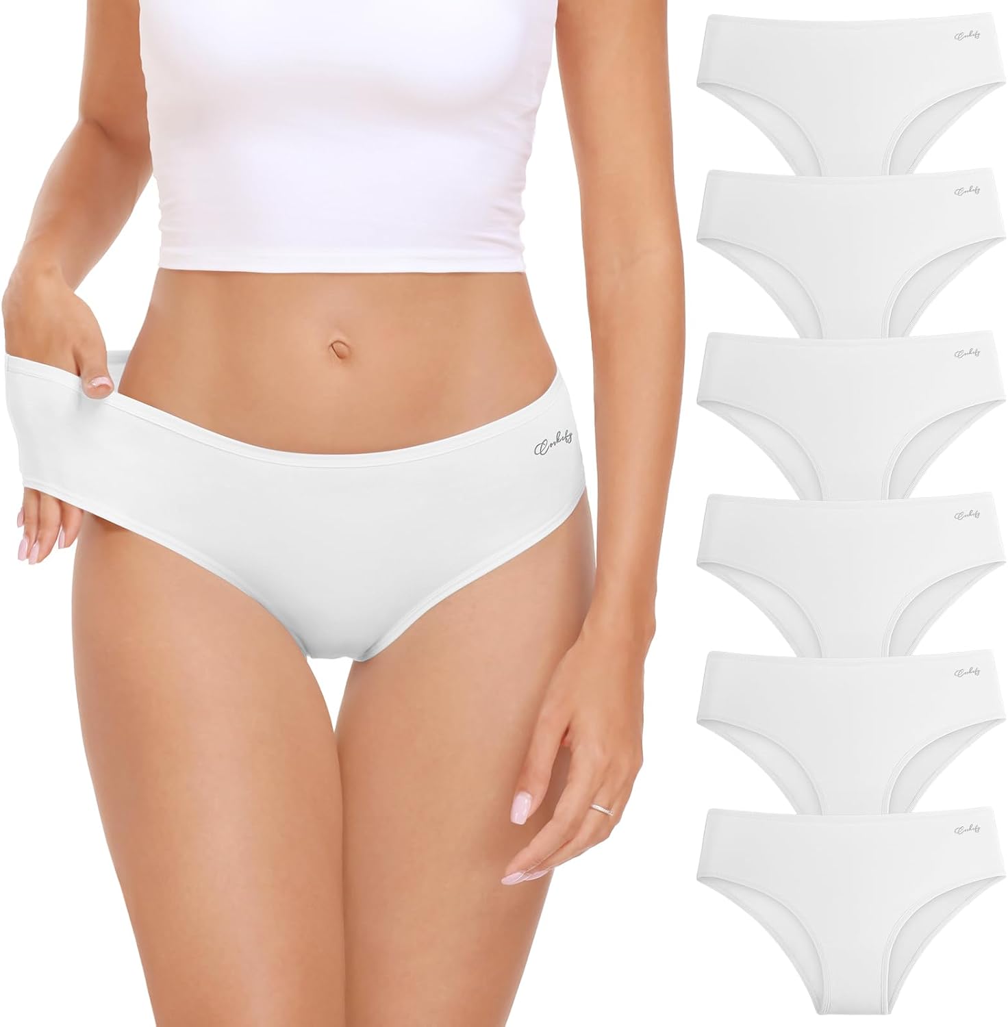 Detalle de coskefy Underwear Women 6-Pack Cotton Knickers – breathable soft hipster briefs